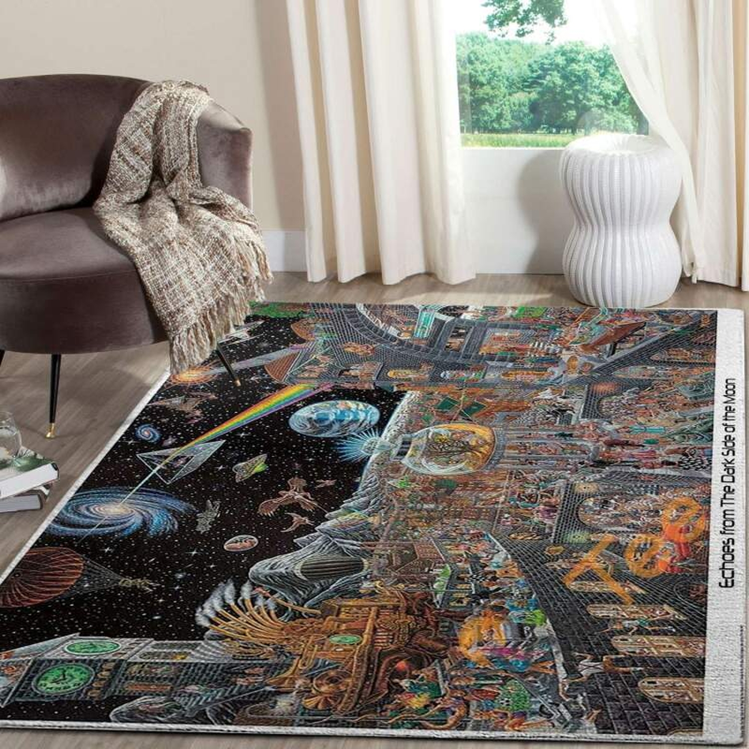 Echoes From The Darkside Of The Moon Tom Masse Rug - Unique Anime Apparel for Fans