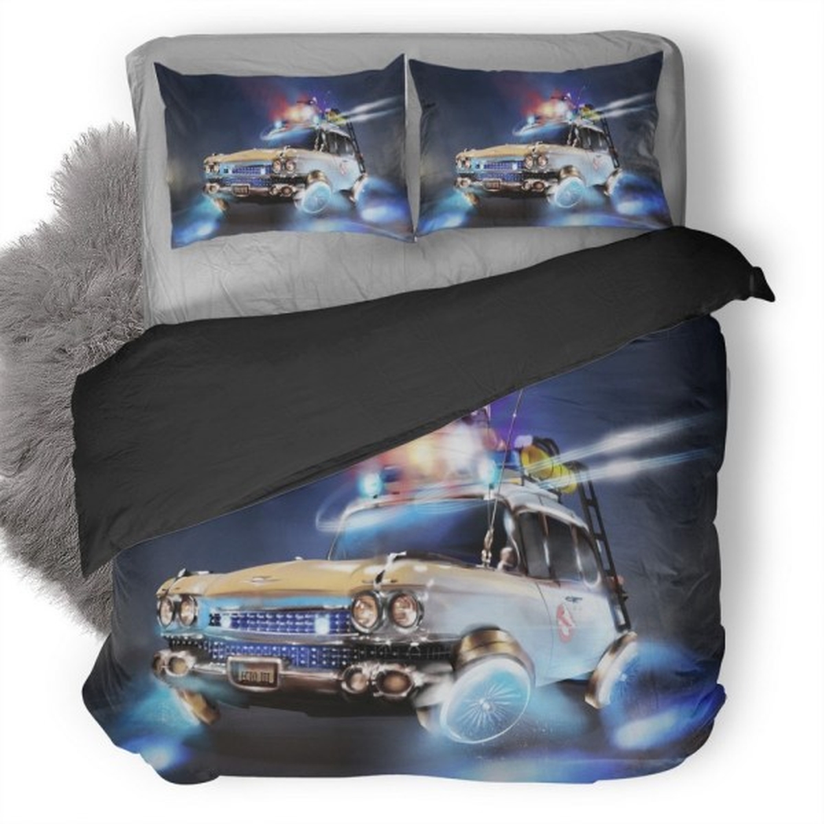 Ecto Ghostbusters Duvet Cover Bedding Set - Unique Anime Apparel for Fans