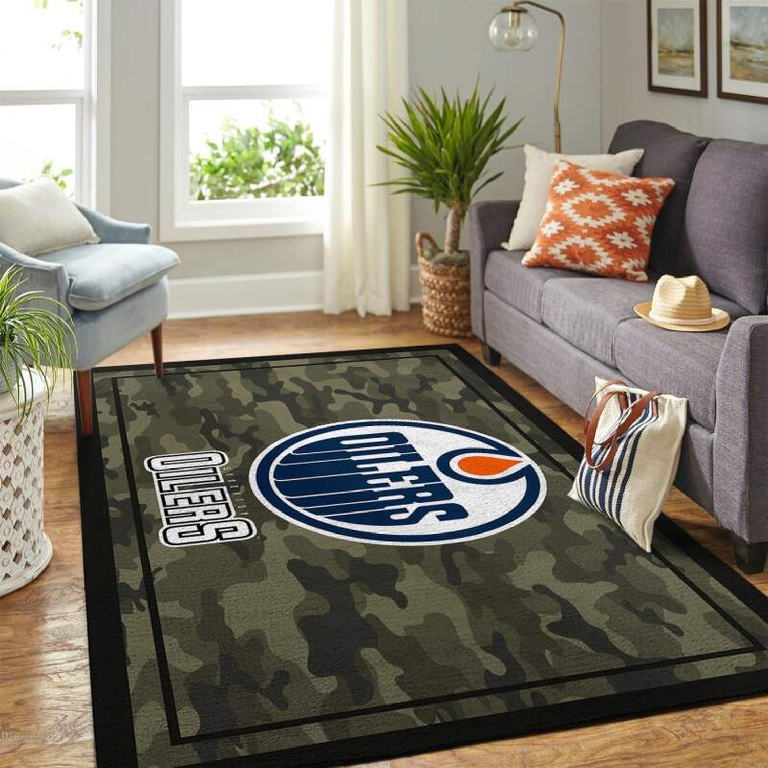 Edmonton Oilers Living Room Area Rug - Unique Anime Apparel for Fans