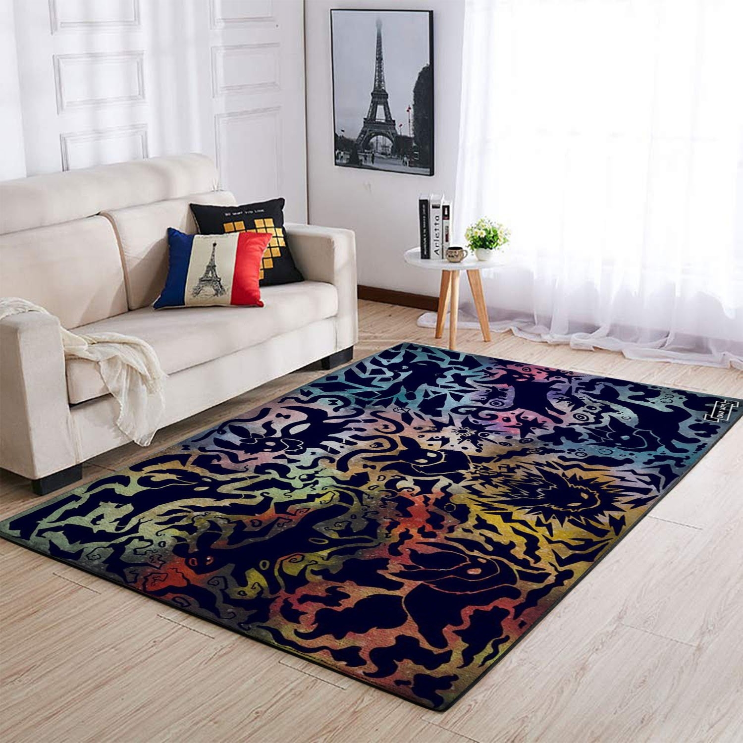 Eevee Line Evolution Area Rug - Unique Anime Apparel for Fans