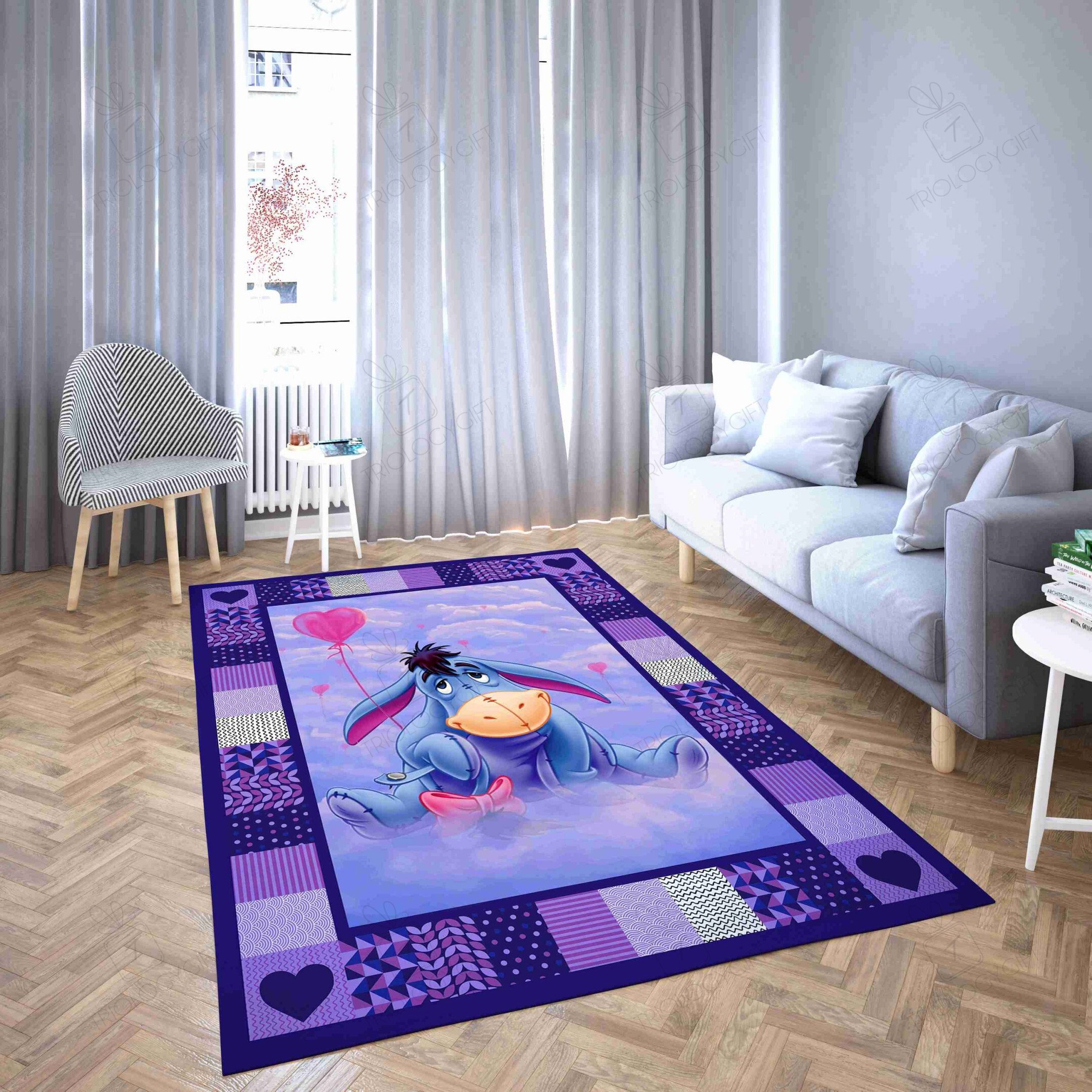 Eeyore And The Pink Balloon Kit Rectangle Rug Decor Area Rugs For Living Room Bedroom Kitchen Rugs Home Carpet Flooring TTG012981