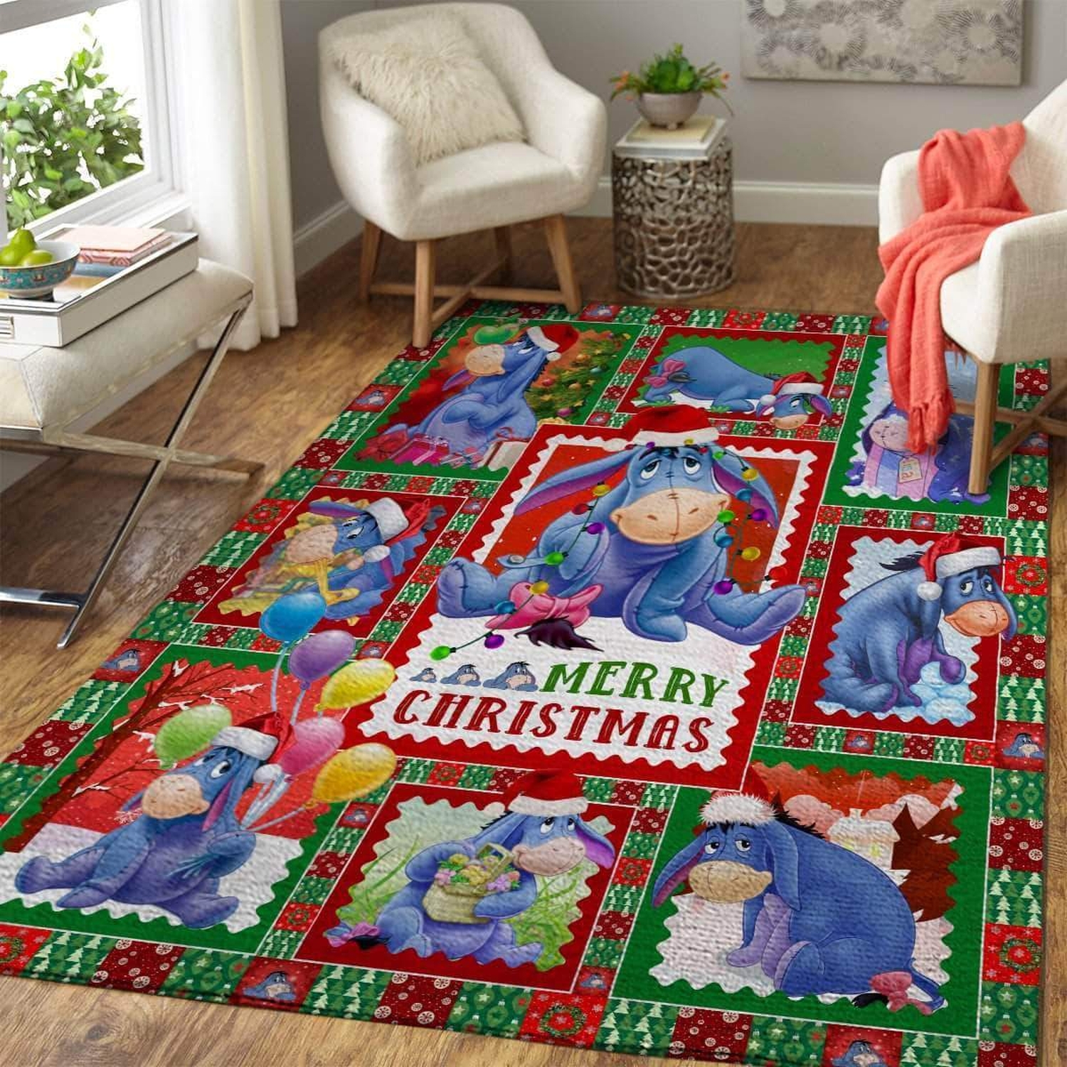 Eeyore Xmas Area Limited Edition Rug - Unique Anime Apparel for Fans