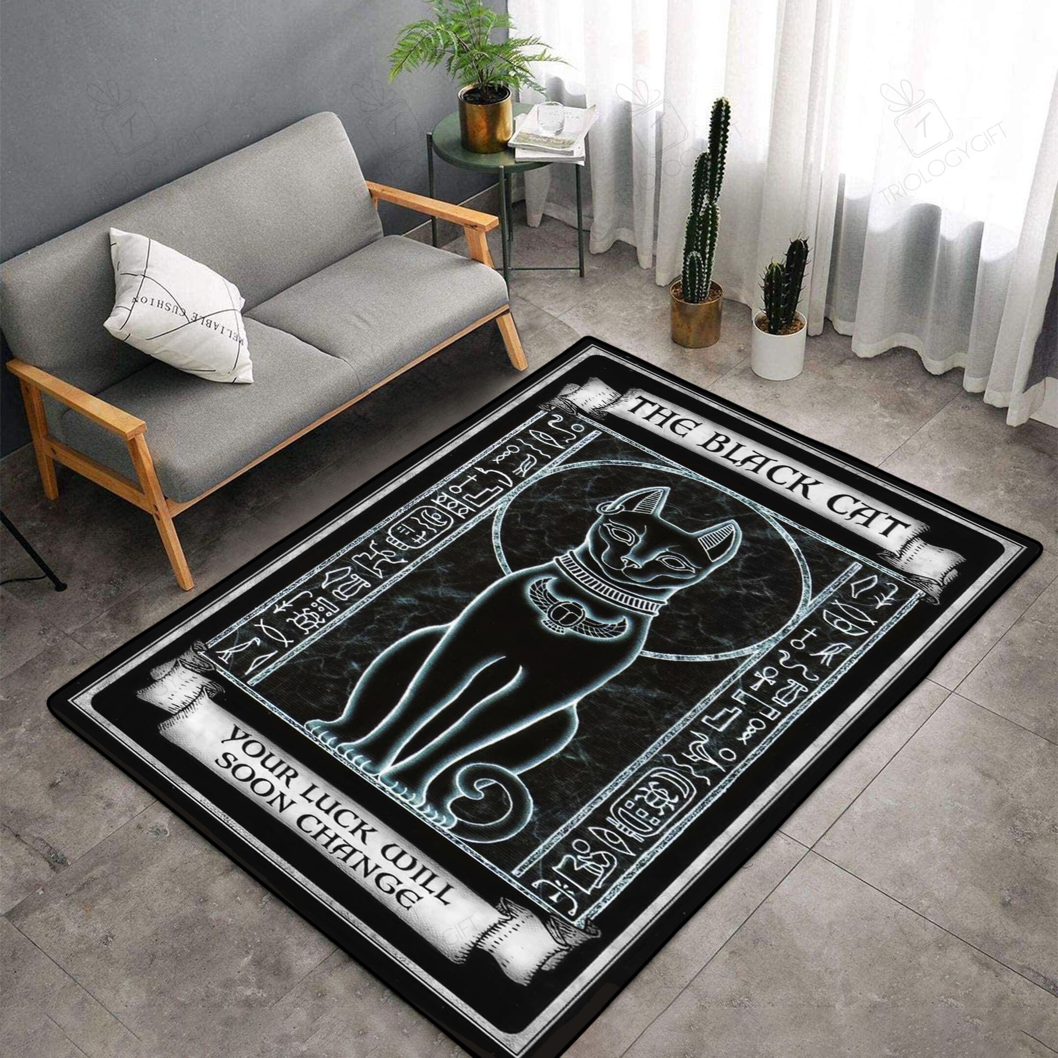 Egyptian Cat Rectangle Rug Decor Area Rugs For Living Room Bedroom Kitchen Rugs Home Carpet Flooring TTG012994