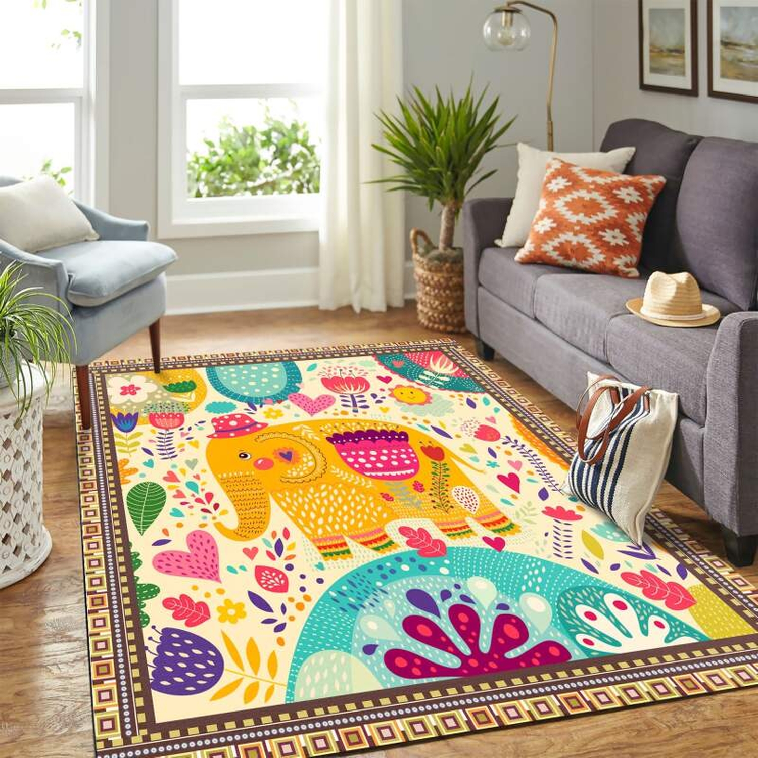 Elephant Art Mk Carpet Area Rug - Unique Anime Apparel for Fans