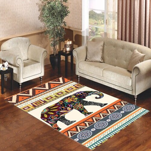 Elephant Aztec Rectangle Rug Decor Area Rugs For Living Room Bedroom Kitchen Rugs Home Carpet Flooring TTG013019