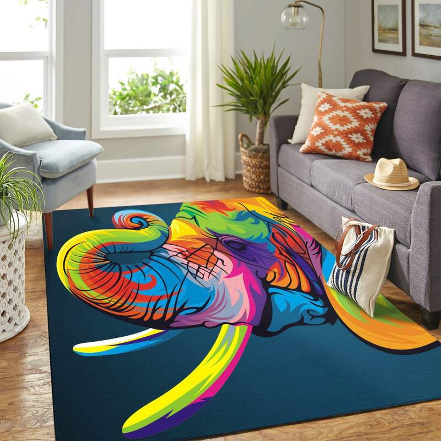 Elephant Corlor Carpet Floor Area Rug - Unique Anime Apparel for Fans