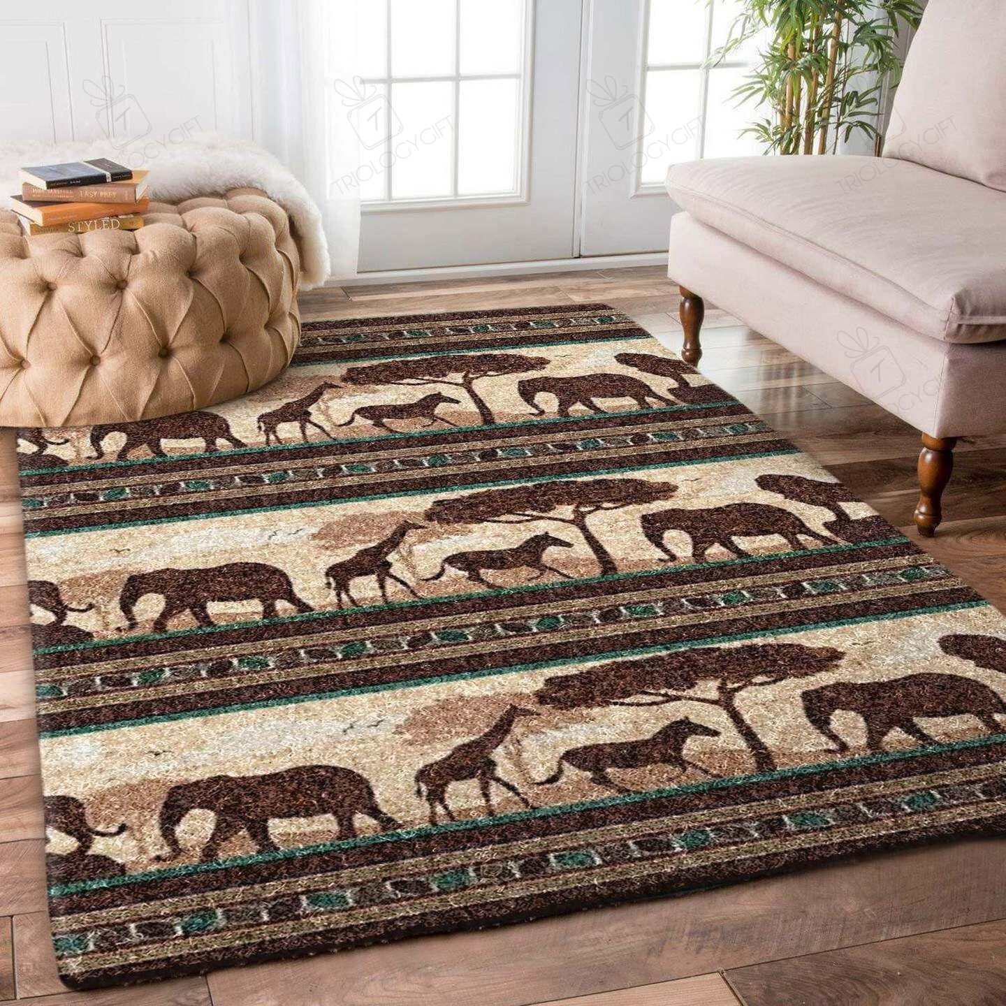 Elephant Elephant Zebra Rectangle Rug Decor Area Rugs For Living Room Bedroom Kitchen Rugs Home Carpet Flooring TTG013024