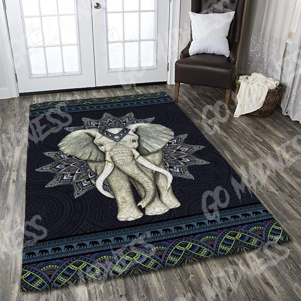 Elephant Mandala Rectangle Rug Decor Area Rugs For Living Room Bedroom Kitchen Rugs Home Carpet Flooring TTG013031