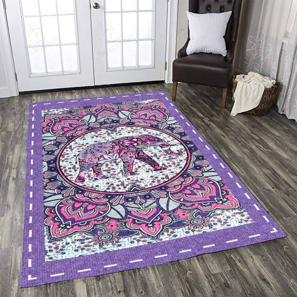 Elephant Mandala Rectangle Rug Decor Area Rugs For Living Room Bedroom Kitchen Rugs Home Carpet Flooring TTG013033