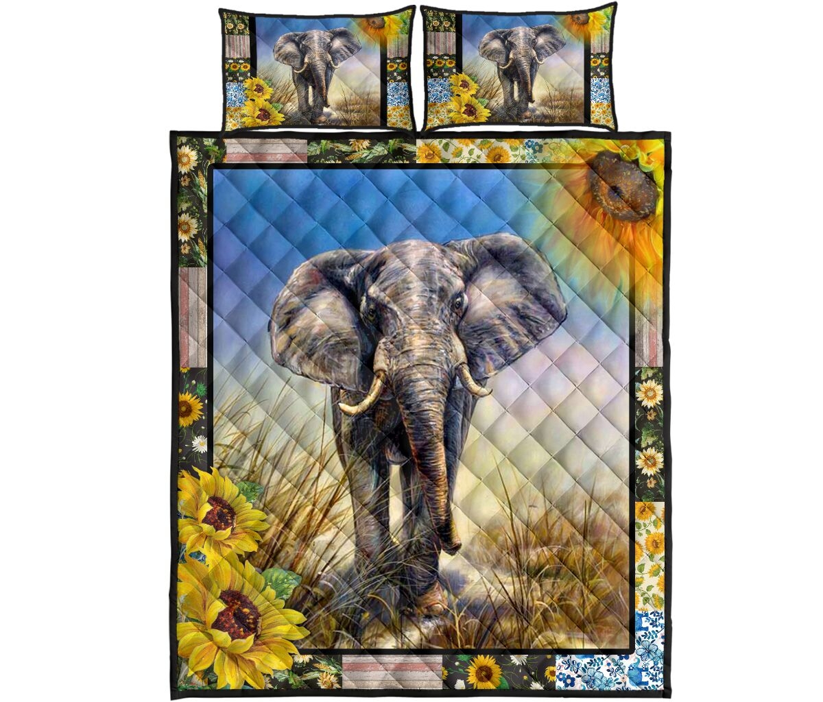 Elephant Quilt Bedding Set - Unique Anime Apparel for Fans