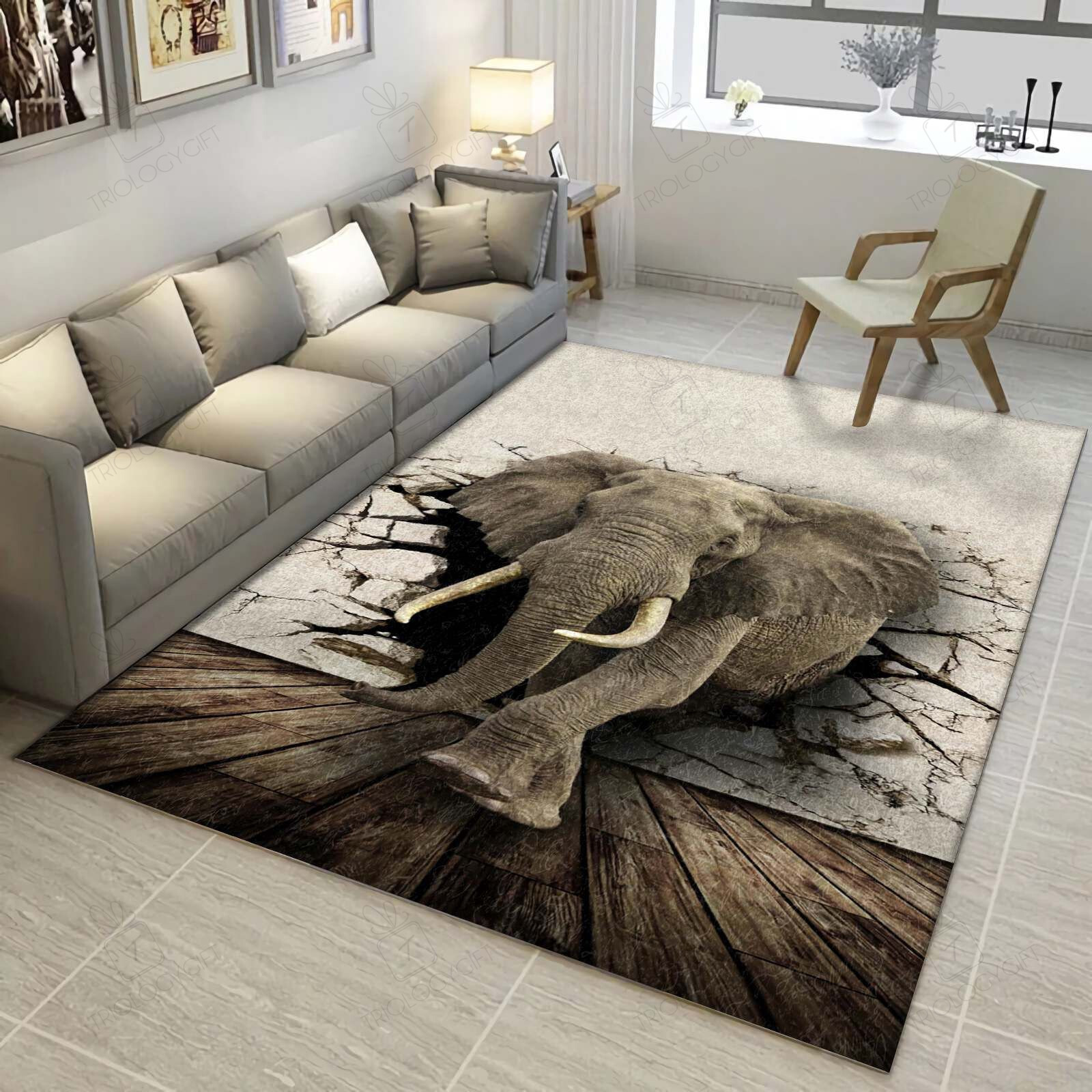 Elephant Rectangle Rug Decor Area Rugs For Living Room Bedroom Kitchen Rugs Home Carpet Flooring TTG013037