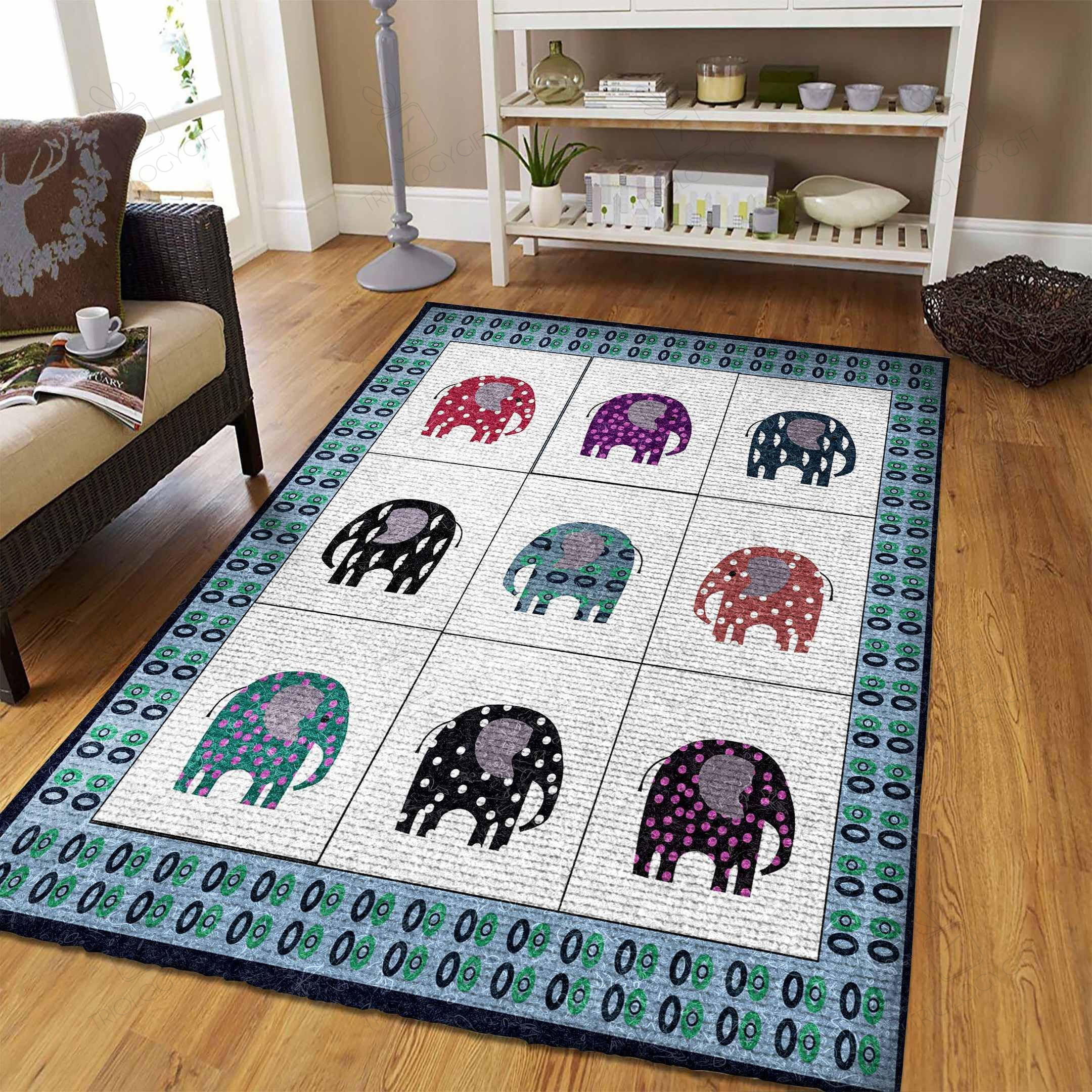 Elephant Rectangle Rug Decor Area Rugs For Living Room Bedroom Kitchen Rugs Home Carpet Flooring TTG013045