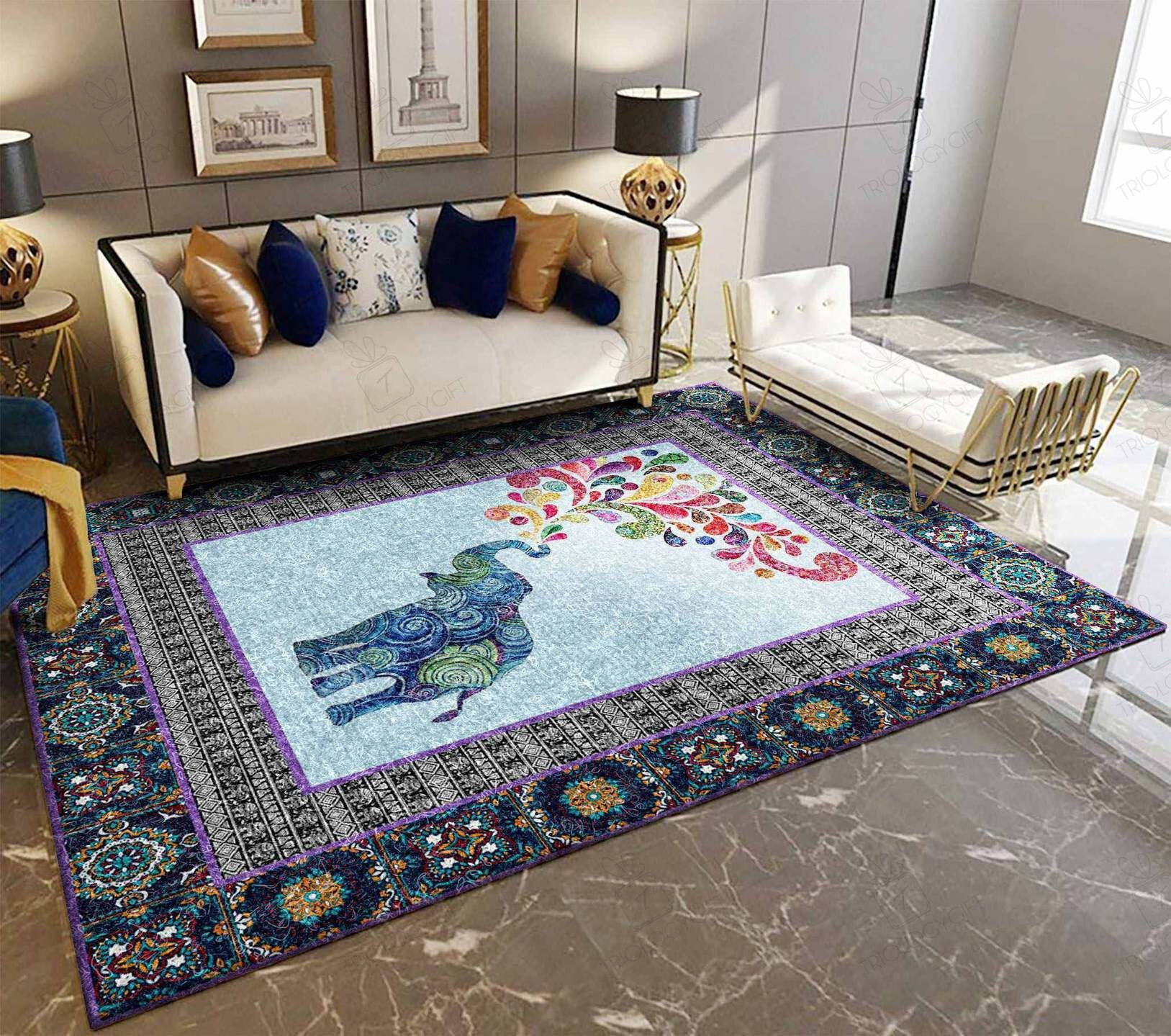 Elephant Rectangle Rug Decor Area Rugs For Living Room Bedroom Kitchen Rugs Home Carpet Flooring TTG013054