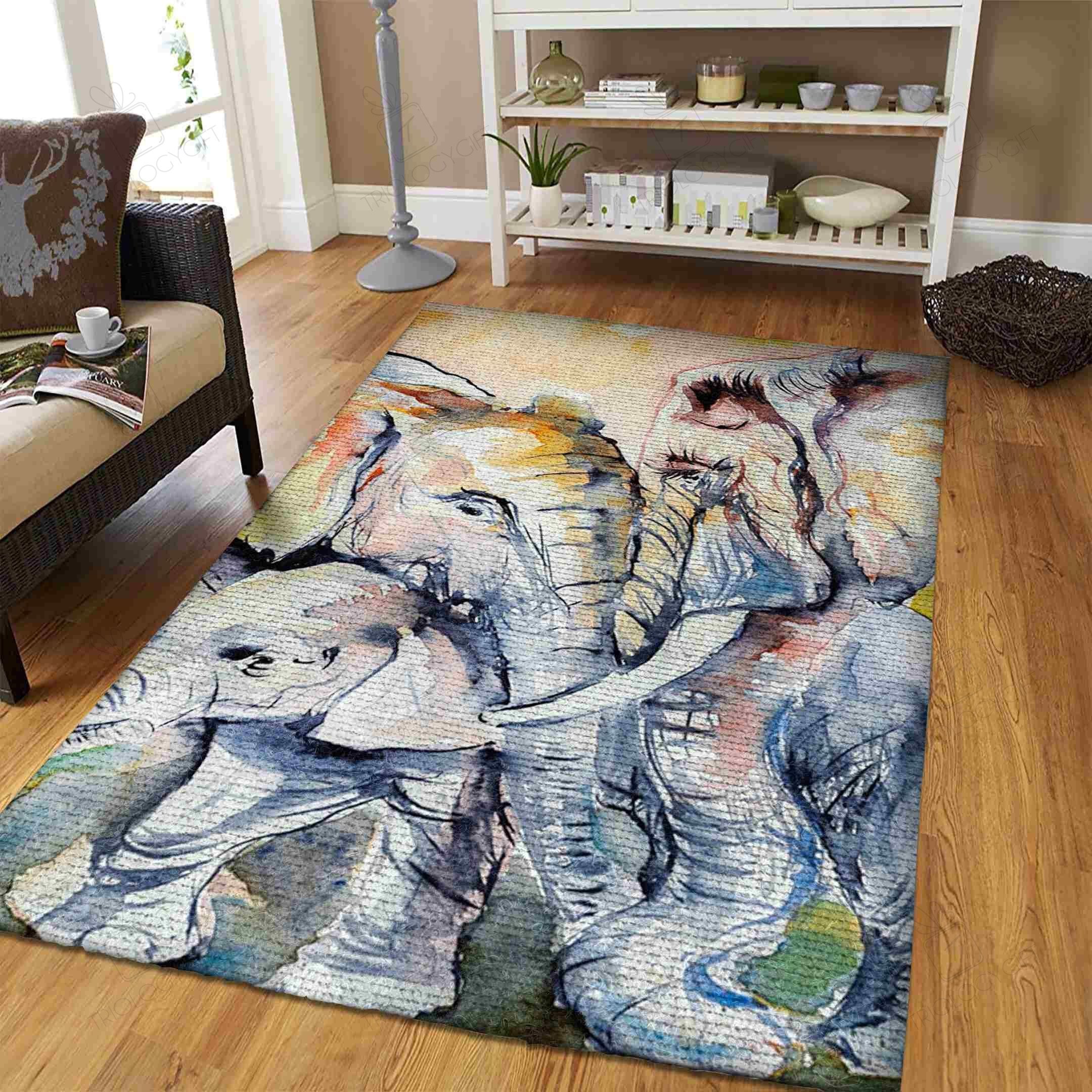 Elephant Rectangle Rug Decor Area Rugs For Living Room Bedroom Kitchen Rugs Home Carpet Flooring TTG013070