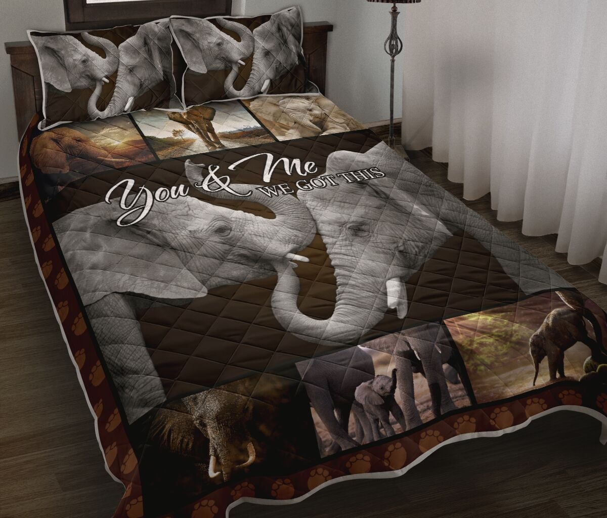Elephant You And Me Qbs Quilt Bedding Set - Unique Anime Apparel for Fans