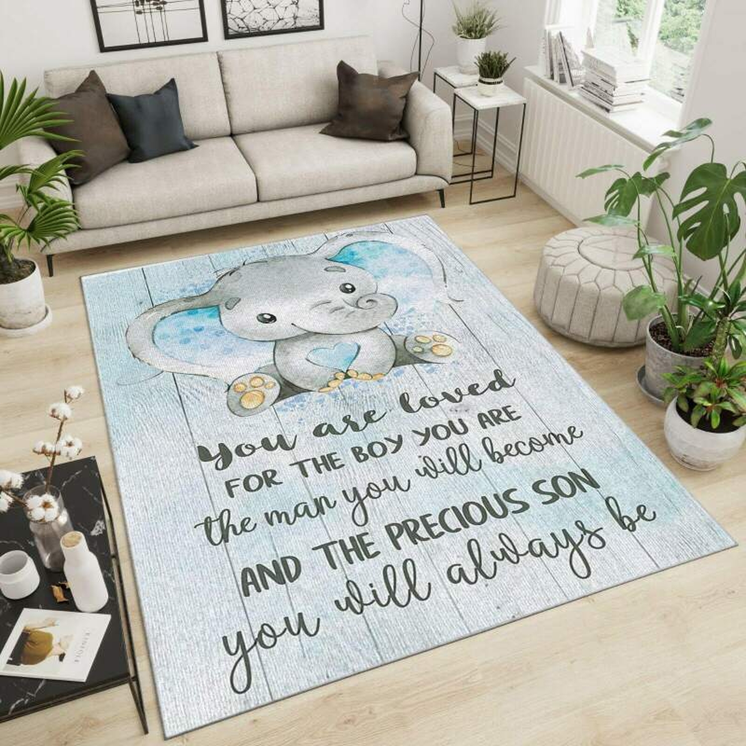 Elephants Area Rug - Unique Anime Apparel for Fans