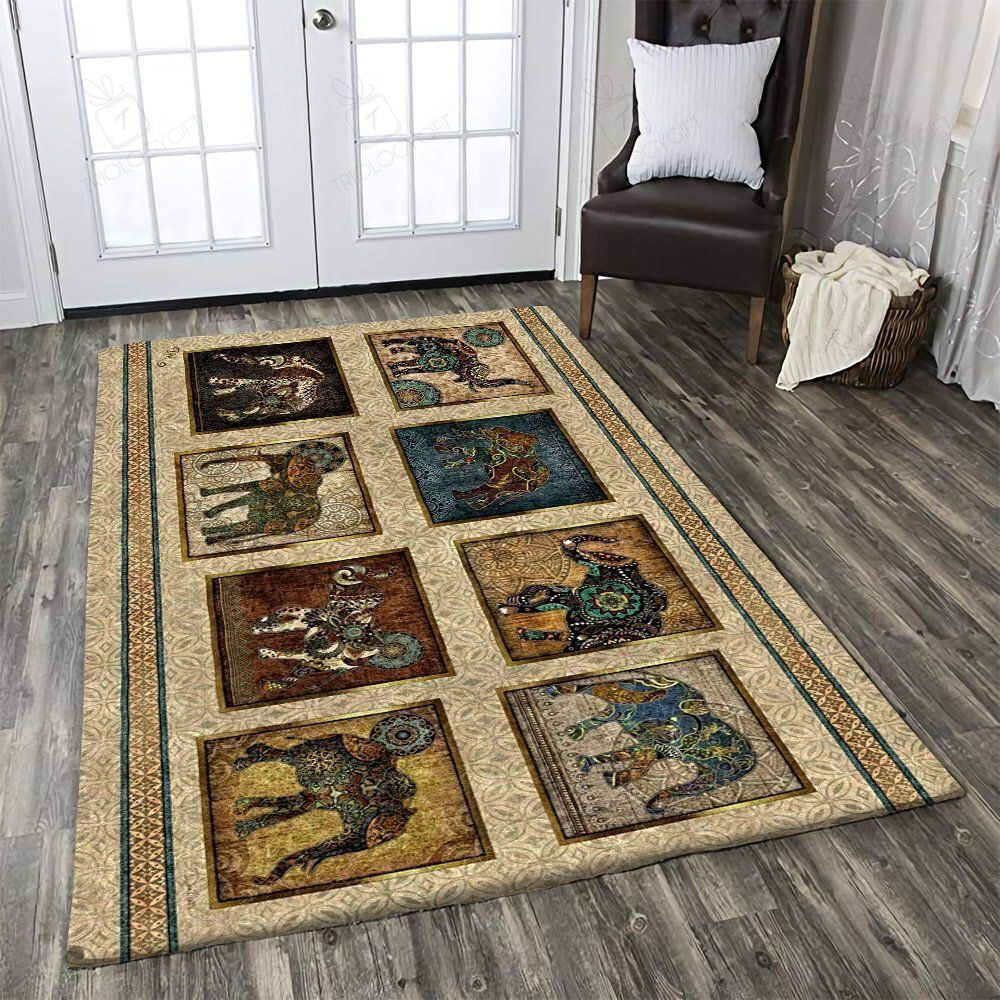 Elephants Rectangle Rug Decor Area Rugs For Living Room Bedroom Kitchen Rugs Home Carpet Flooring TTG013105