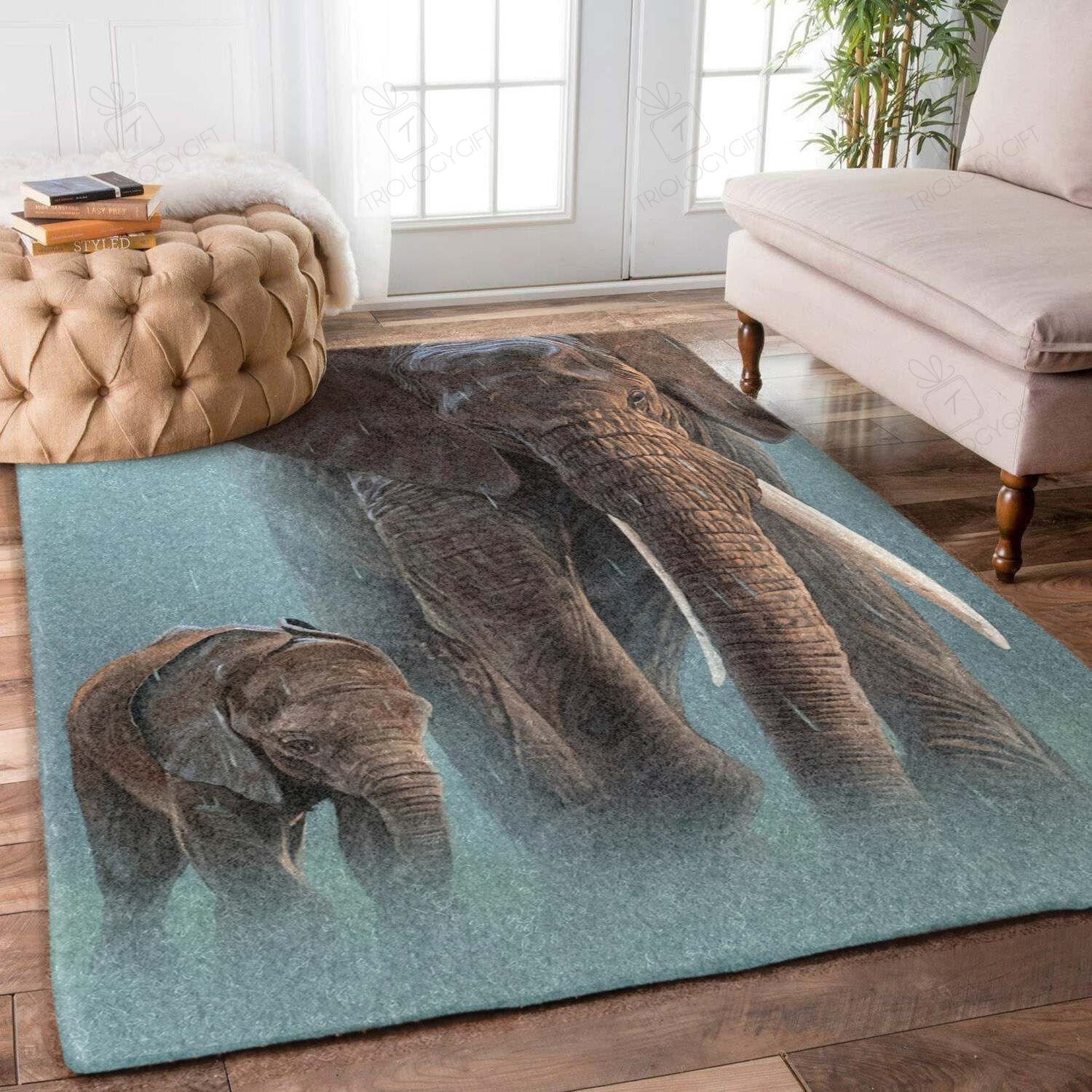 Elephants Rectangle Rug Decor Area Rugs For Living Room Bedroom Kitchen Rugs Home Carpet Flooring TTG013107