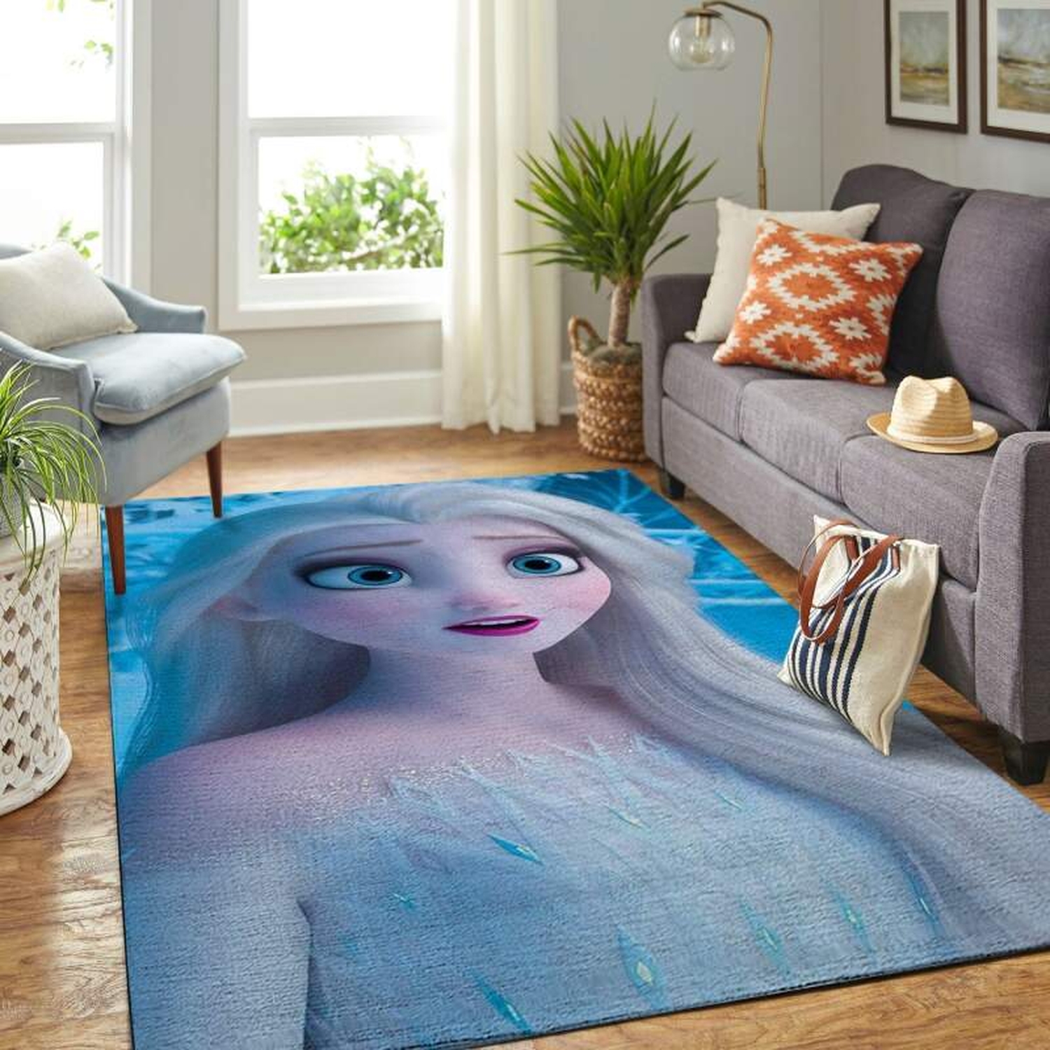 Elsa Frozen Queen Living Room Area Rug - Unique Anime Apparel for Fans