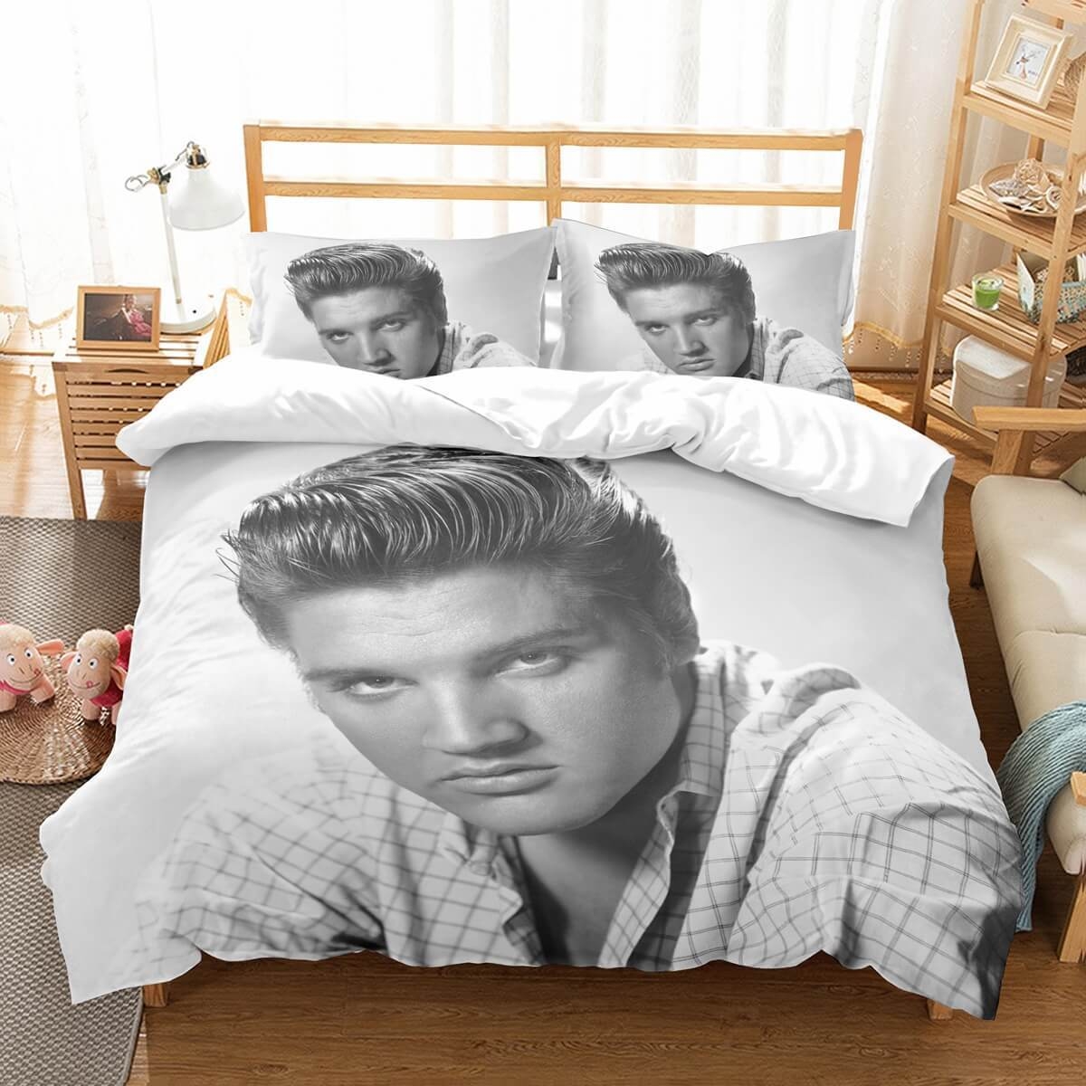 Elvis Presley Bedding Set Duvet Cover Set (Duvet Cover & Pillow Cases) - Unique Anime Apparel for Fans