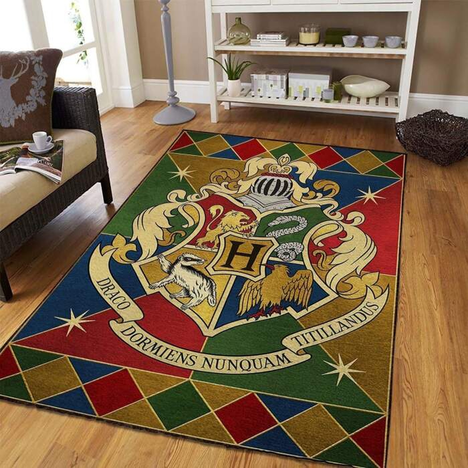 Emblem Hogwarts Harry Potter Rug - Unique Anime Apparel for Fans