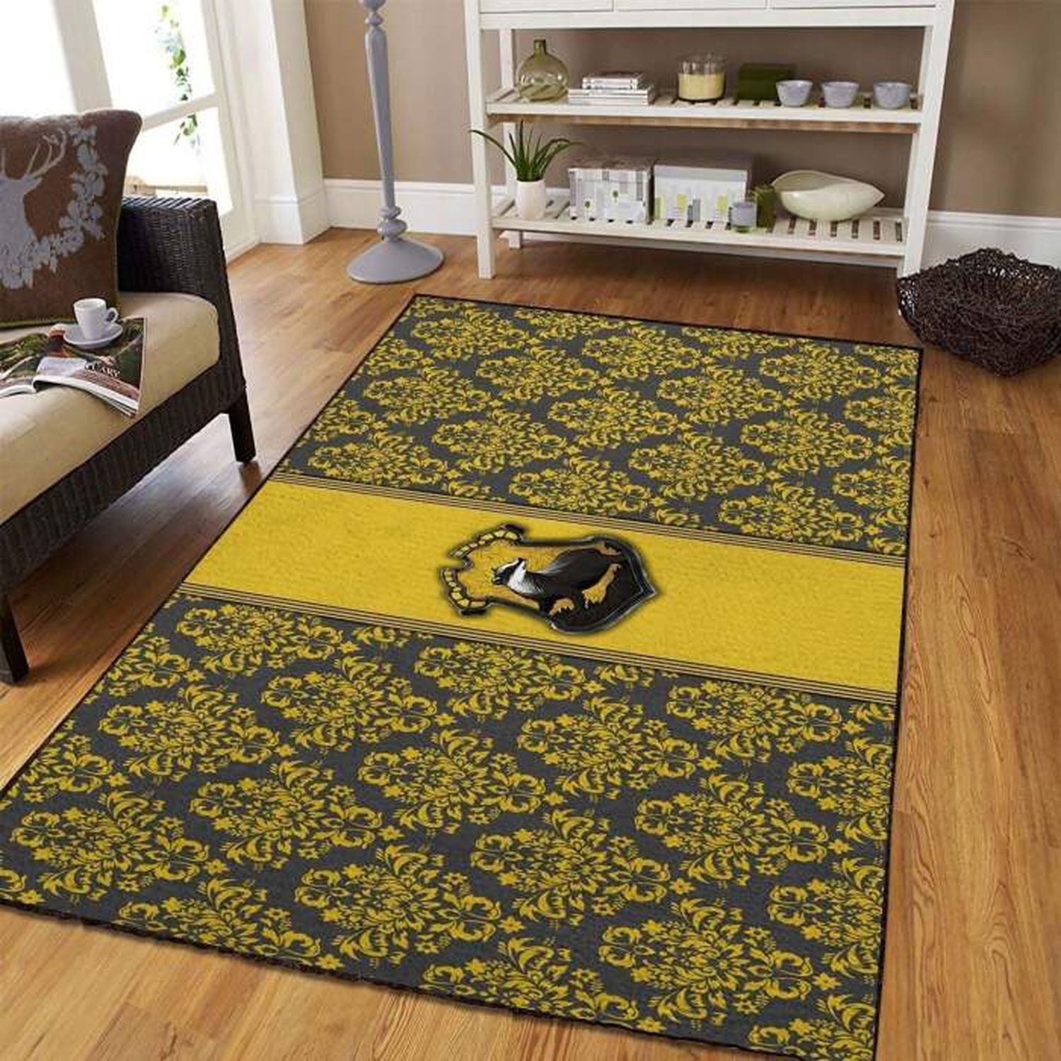 Emblem Hufflepuff Rug – Custom Size And Printing - Unique Anime Apparel for Fans