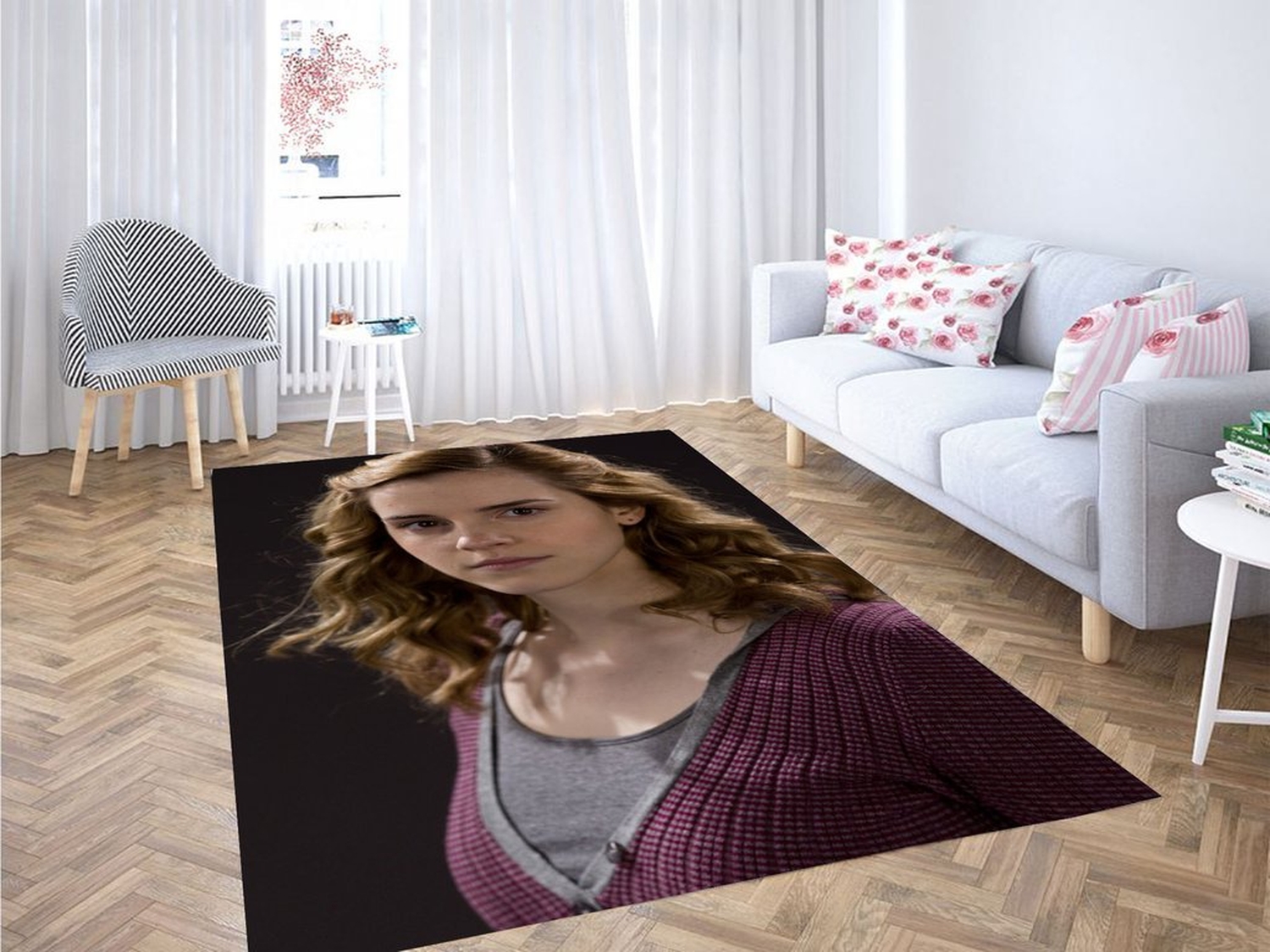 Emma Watson As Hermione Living Room Modern Carpet Rug - Unique Anime Apparel for Fans