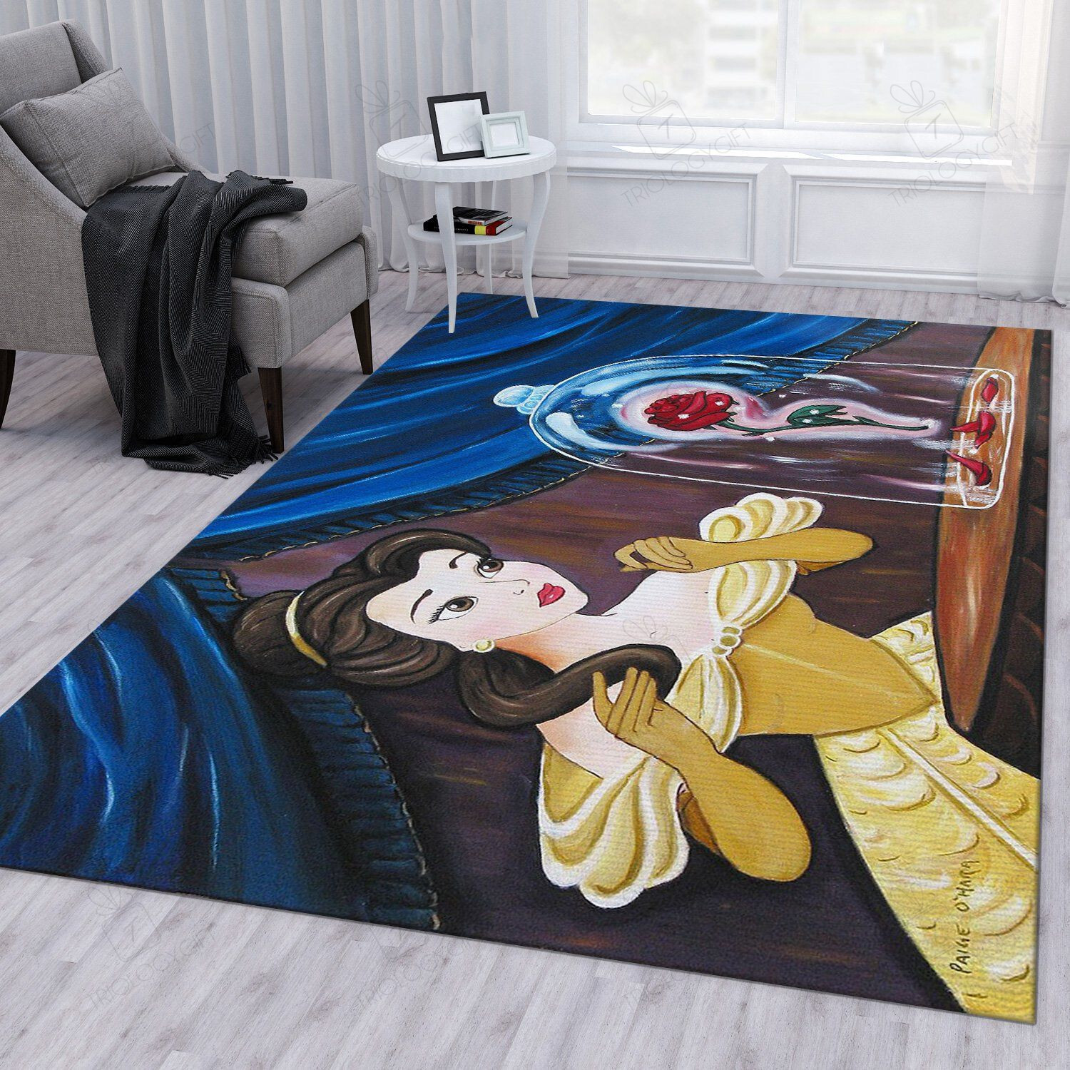 Enchanted Rose Rectangle Rug Decor Area Rugs For Living Room Bedroom Kitchen Rugs Home Carpet Flooring TTG013165