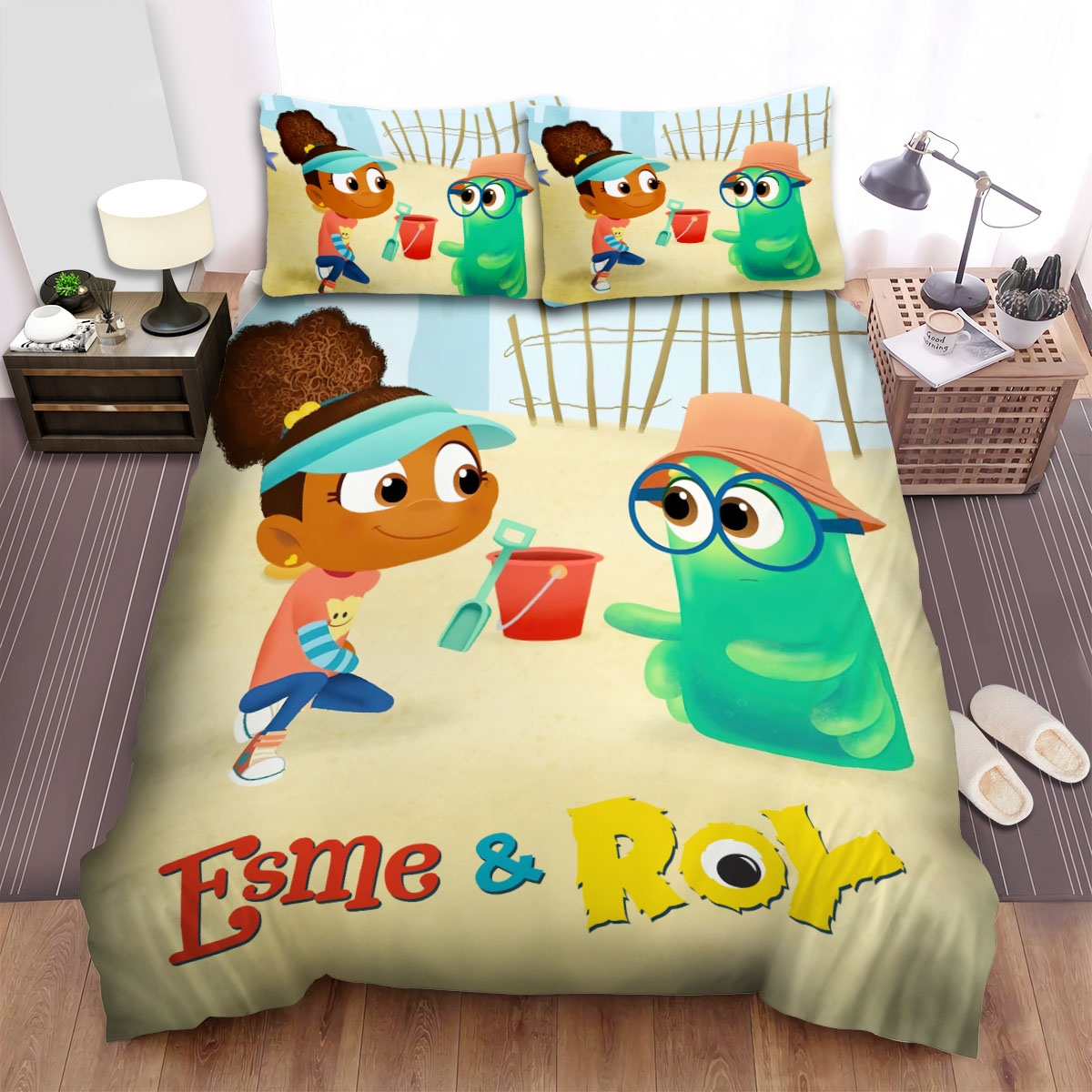 Esme & Roy Esme Playing With Octopus Bed Sheets Spread Duvet Cover Bedding Set - Unique Anime Apparel for Fans