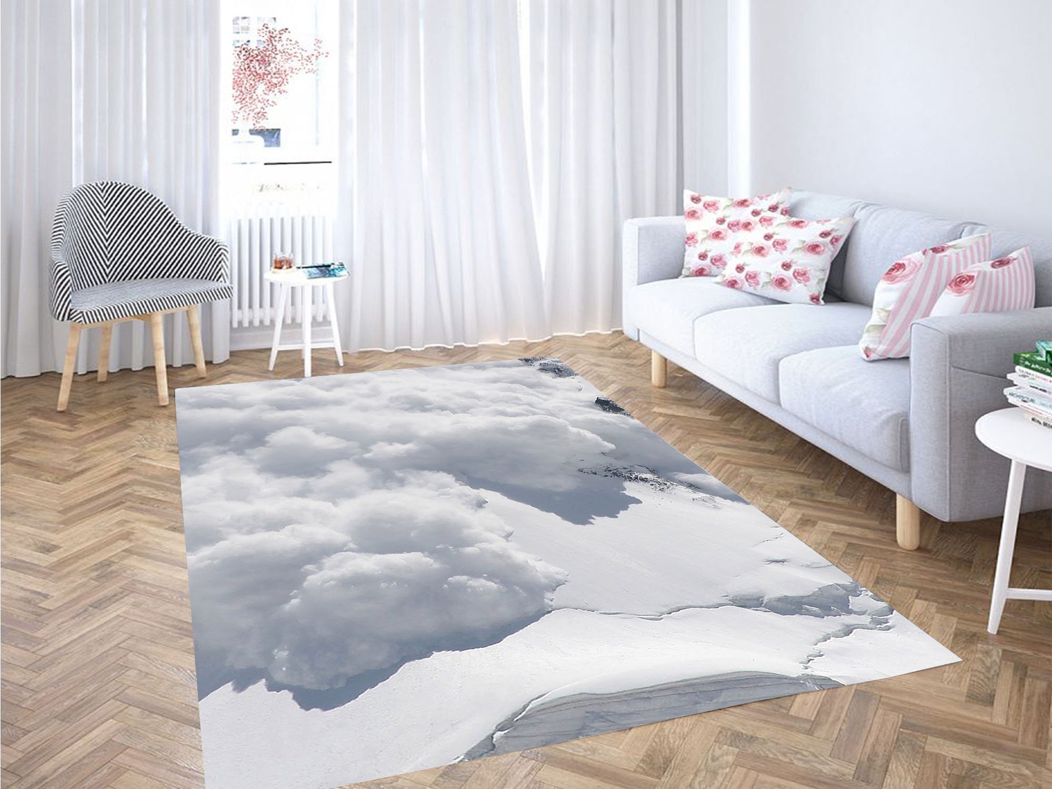 Everest White Carpet Rug - Unique Anime Apparel for Fans