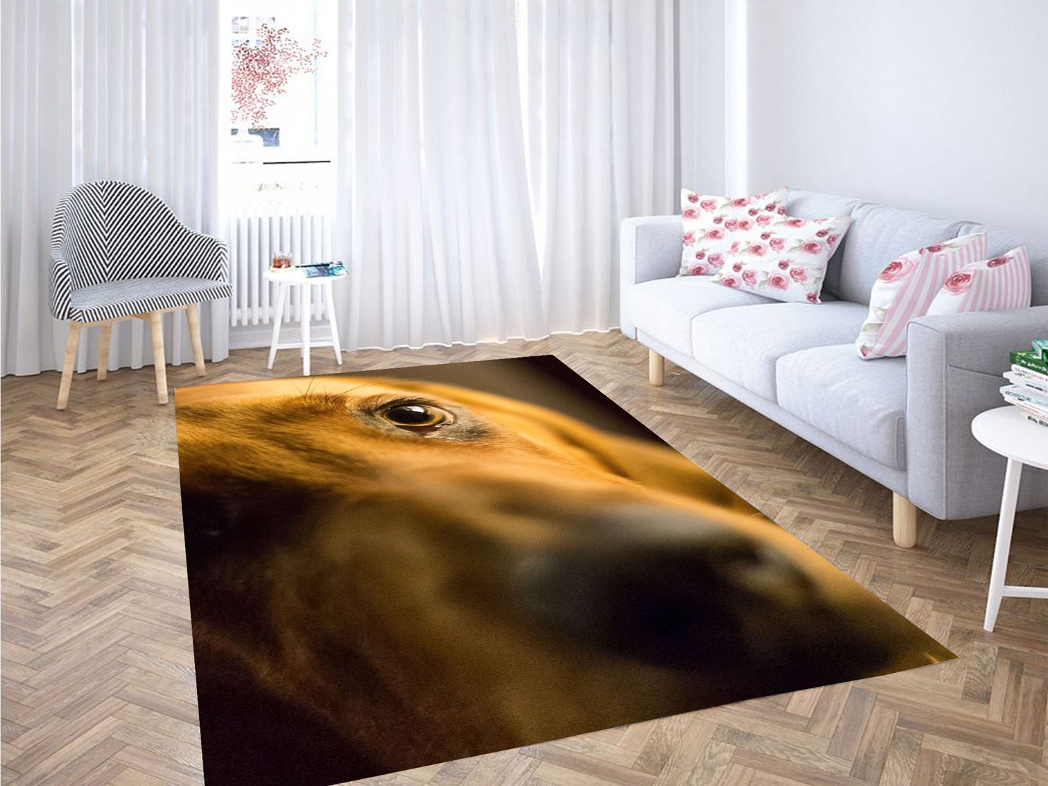 Eyes Of Brown Dog Carpet Rug - Unique Anime Apparel for Fans