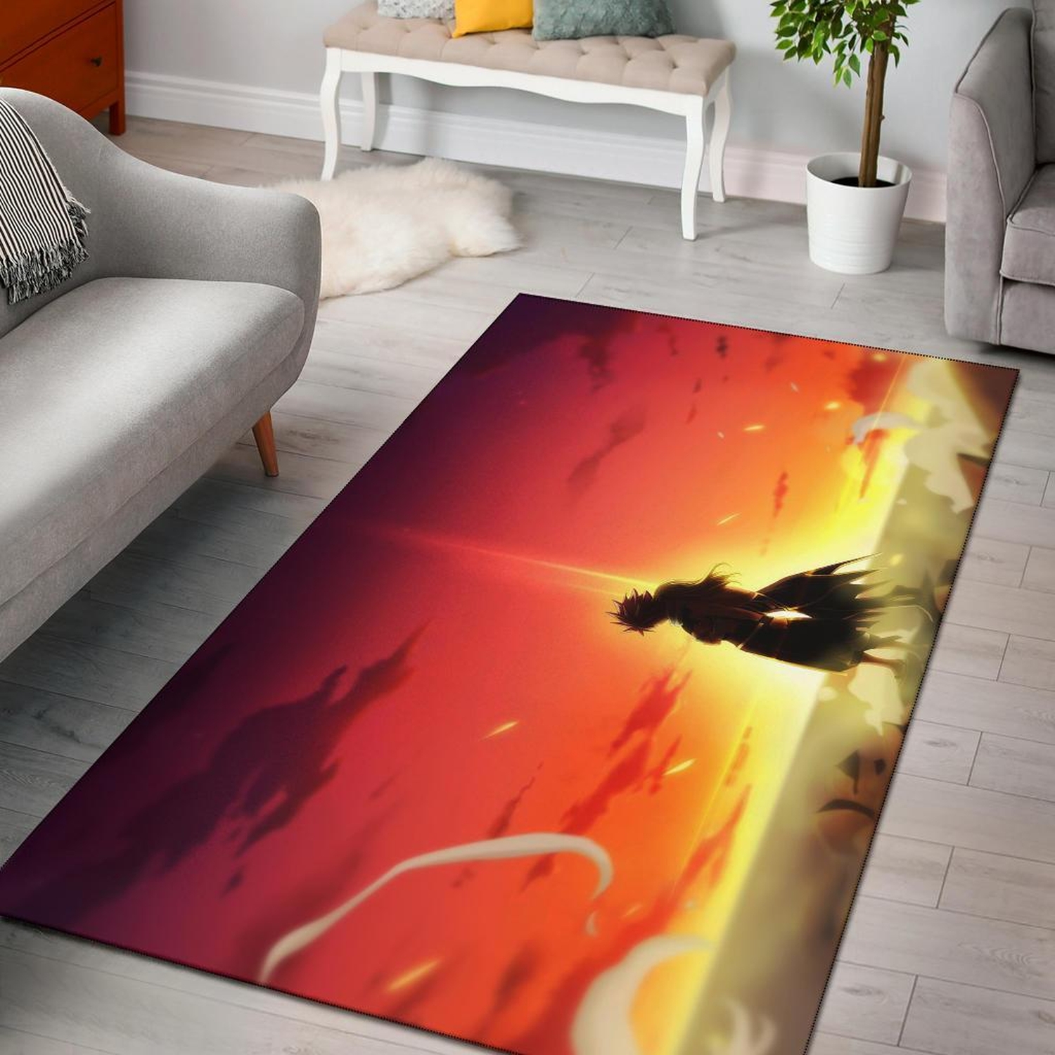 Fairy Tail Natsu &amp Lucy Area Rug - Unique Anime Apparel for Fans