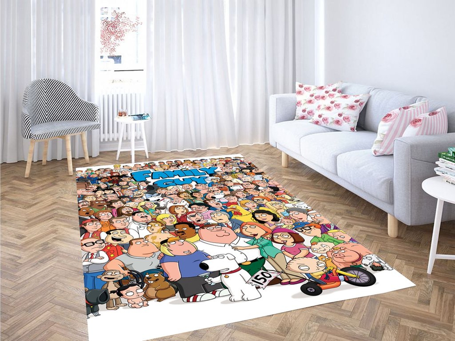 Family Guy All Characters Living Room Modern Carpet Rug - Unique Anime Apparel for Fans