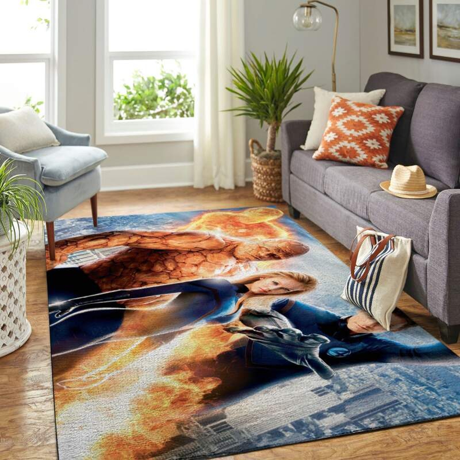 Fantastic4 Living Room Area Rug - Unique Anime Apparel for Fans