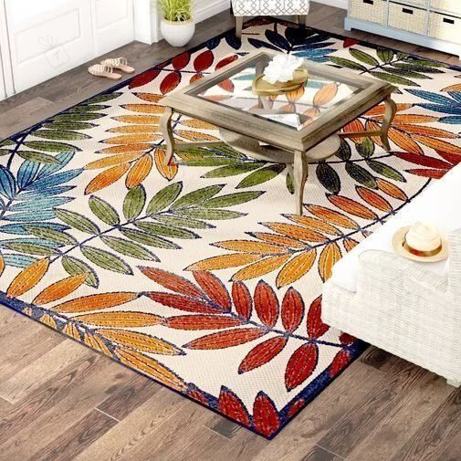 Farley Leaves Rectangle Rug Decor Area Rugs For Living Room Bedroom Kitchen Rugs Home Carpet Flooring TTG013347