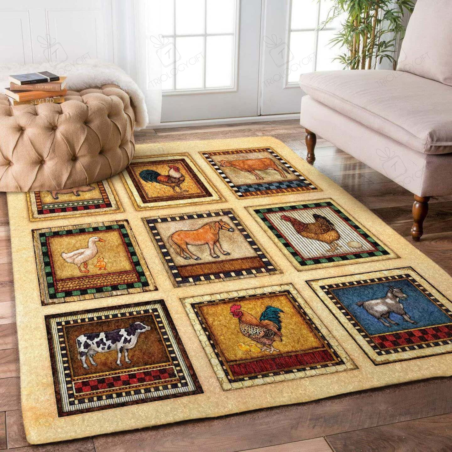 Farm Animal Rectangle Rug Decor Area Rugs For Living Room Bedroom Kitchen Rugs Home Carpet Flooring TTG013349