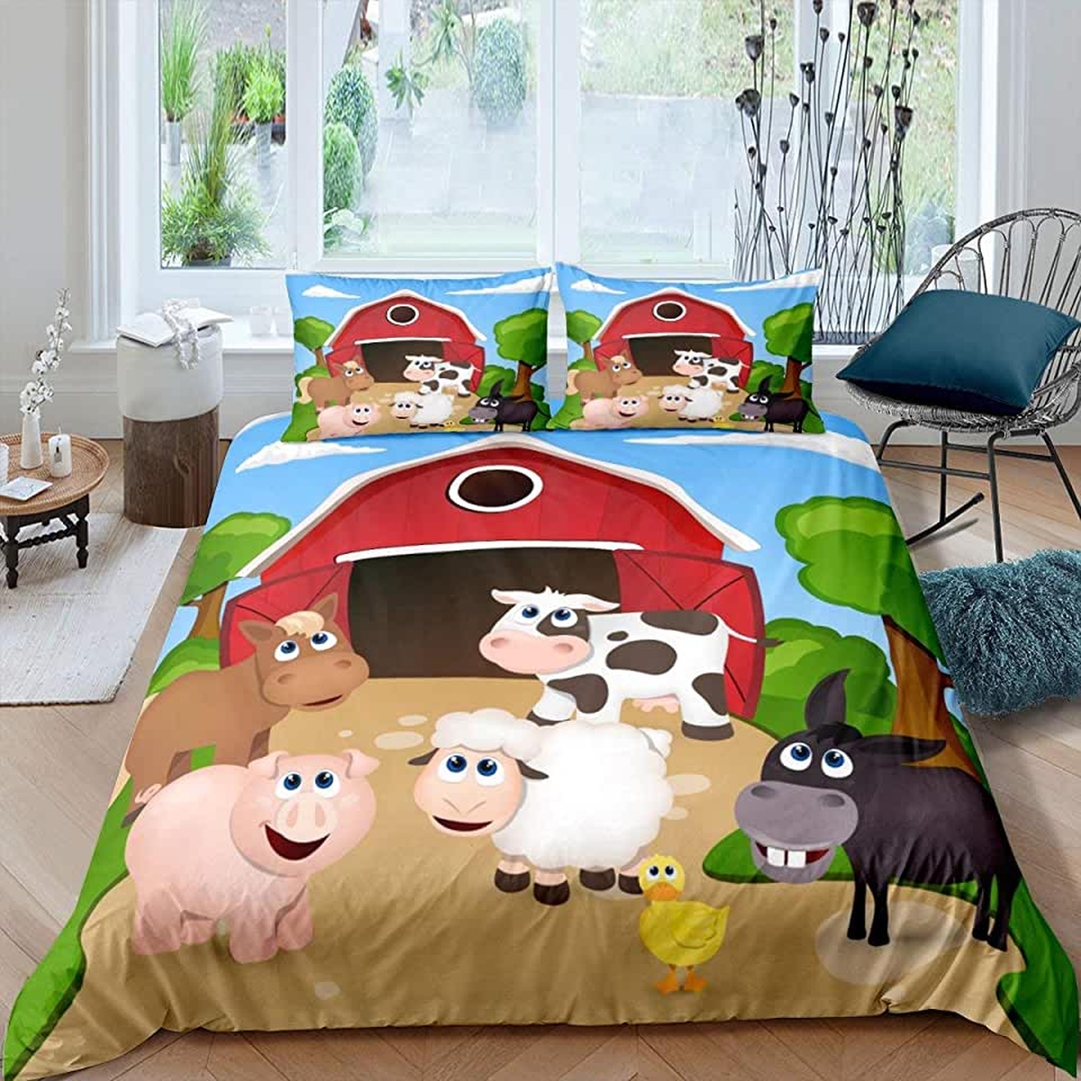 Farm Animals Bed Sheets Spread Duvet Cover Bedding Sets - Unique Anime Apparel for Fans