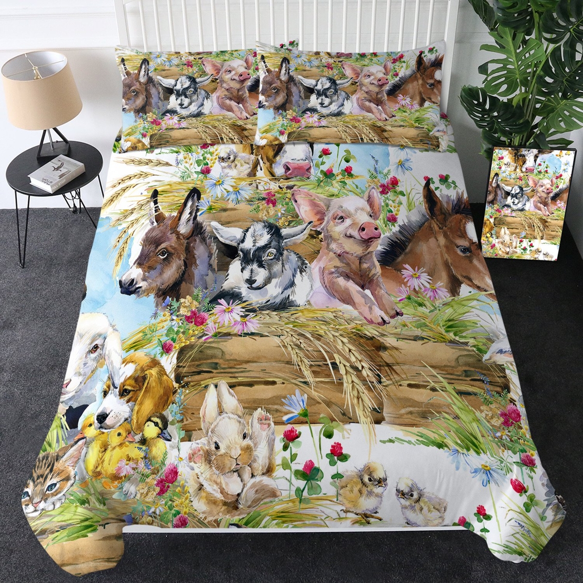 Farm Animals Bedding Set Bed Sheet Spread Duvet Cover Bedding Set - Unique Anime Apparel for Fans