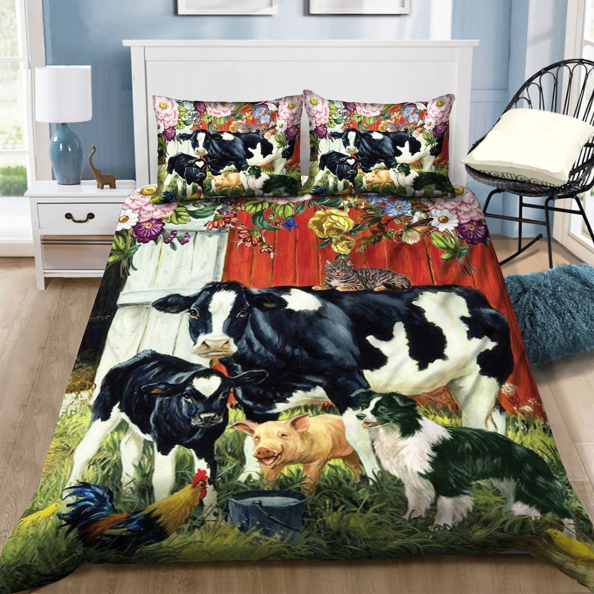 Farm Bed Sheets Spread Duvet Cover Bedding Set - Unique Anime Apparel for Fans