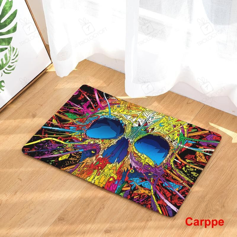Fashion Style Skull Head Print Rectangle Rug Decor Area Rugs For Living Room Bedroom Kitchen Rugs Home Carpet Flooring TTG013367