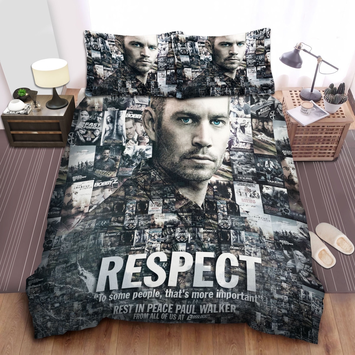 Fast & Furious A Tribute To Paul Walker Life And Work Bed Sheets Spread Duvet Cover Bedding Set - Unique Anime Apparel for Fans