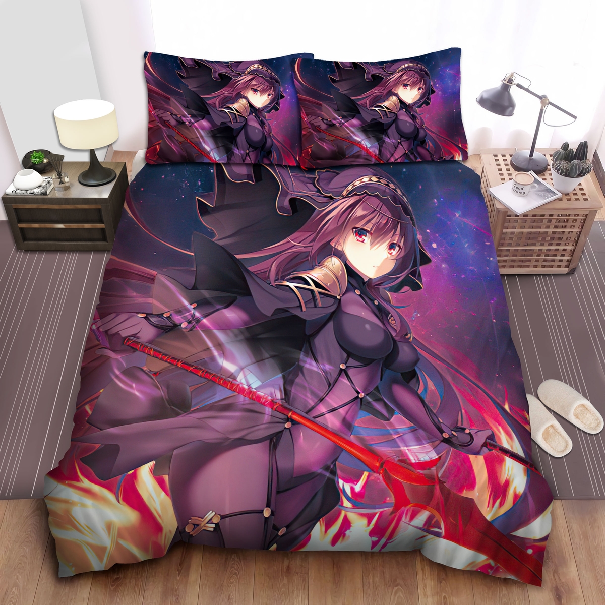 FateGrand Order Sc'thach Stage 3 Artwork Bed Sheets Spread Duvet Cover Bedding Set - Unique Anime Apparel for Fans