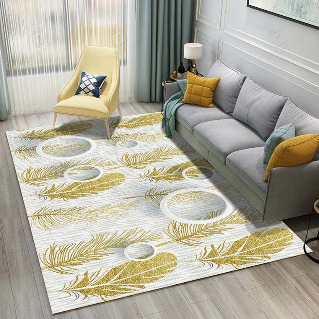 Feather Pattern Rectangle Rug Decor Area Rugs For Living Room Bedroom Kitchen Rugs Home Carpet Flooring TTG013389