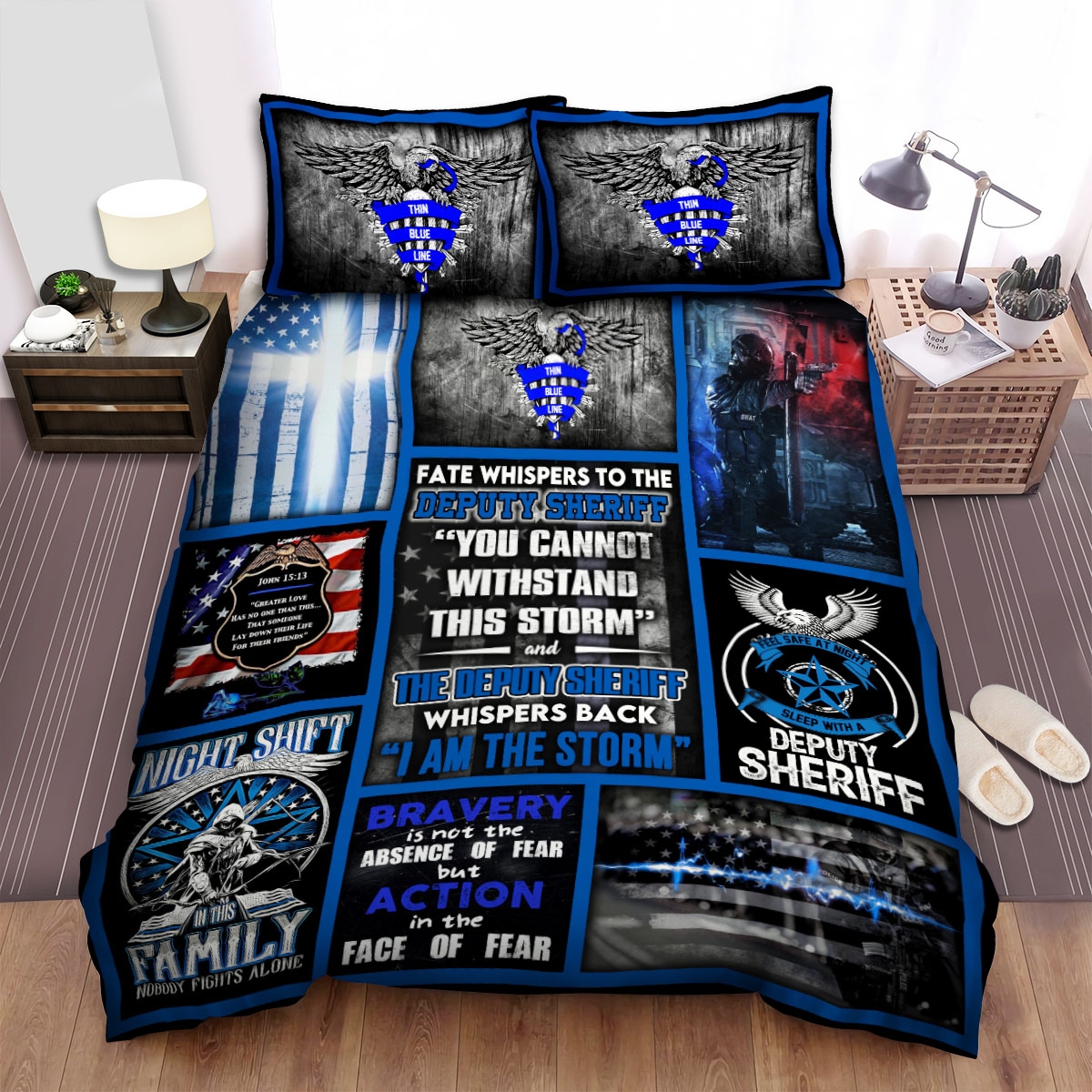 Feel Safe At Night Sleep With A Deputy Sheriff Bed Sheets Spread Duvet Cover Bedding Set - Unique Anime Apparel for Fans