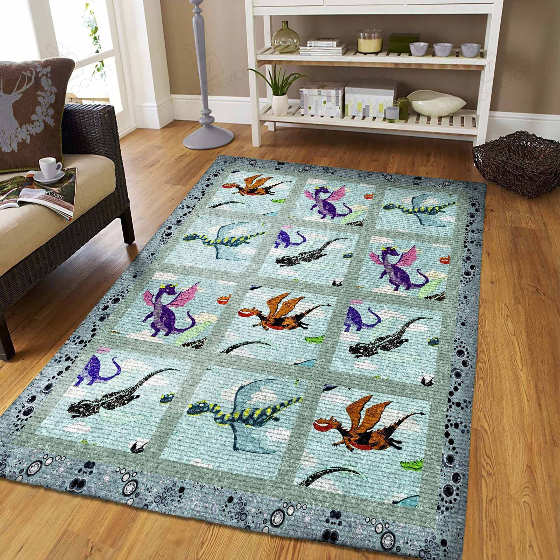 Felacia Dragon Rectangle Rug Decor Area Rugs For Living Room Bedroom Kitchen Rugs Home Carpet Flooring TTG013413