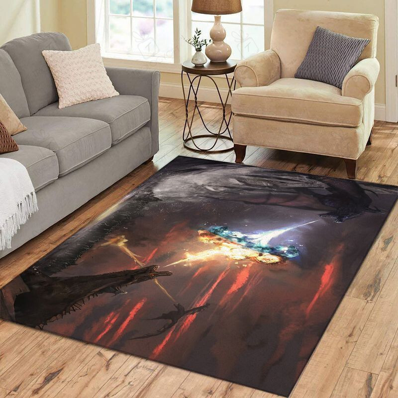 Felacia Got Dragons Fire Dracarys Rectangle Rectangle Rug Decor Area Rugs For Living Room Bedroom Kitchen Rugs Home Carpet Flooring TTG013417