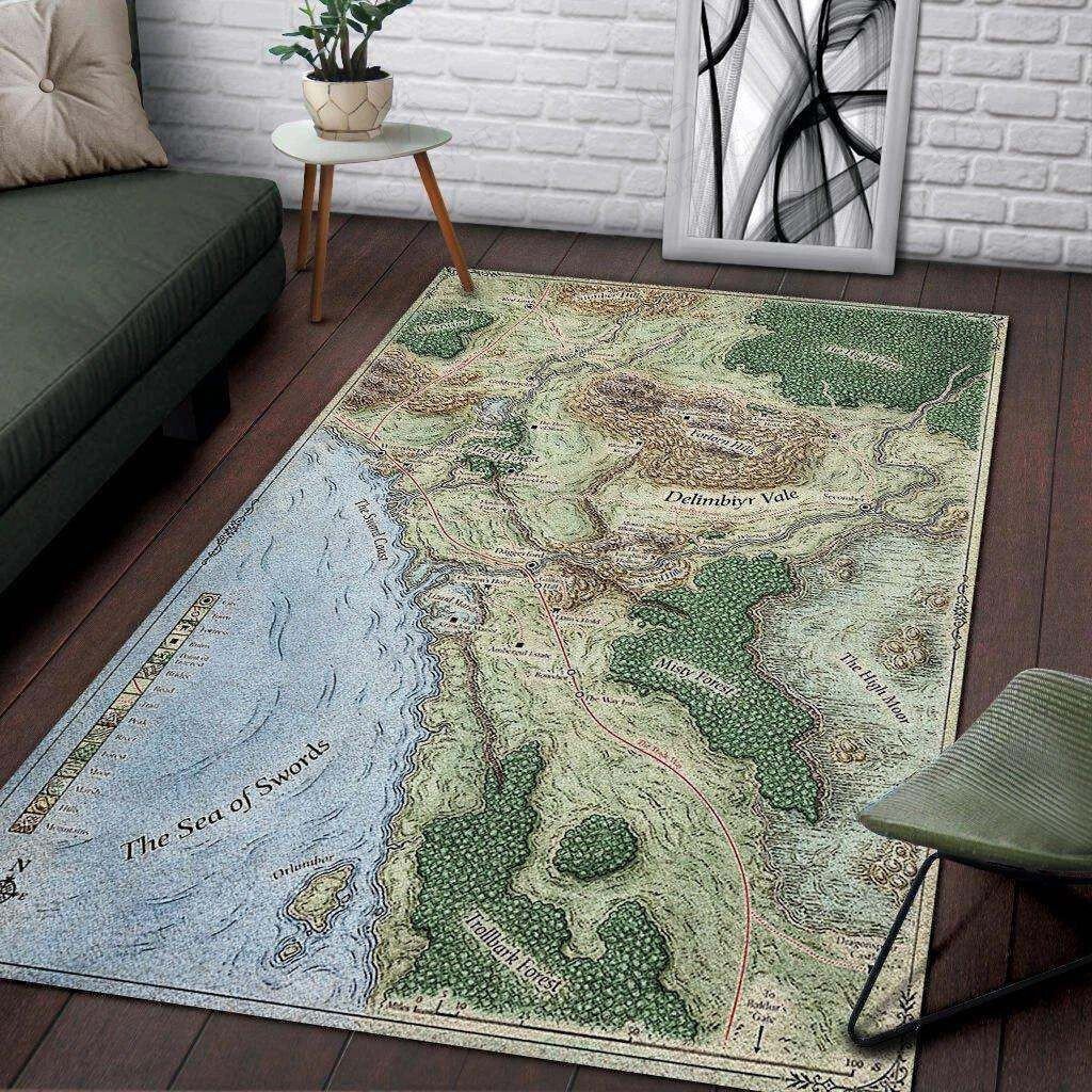 Felacia The Sword Coast Map Dungeons & Dragons Rectangle Rug Decor Area Rugs For Living Room Bedroom Kitchen Rugs Home Carpet Flooring TTG013397
