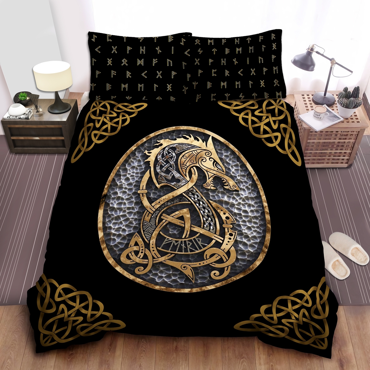 Fenrir Viking Bed Sheets Bedspread Duvet Cover Bedding Set - Unique Anime Apparel for Fans