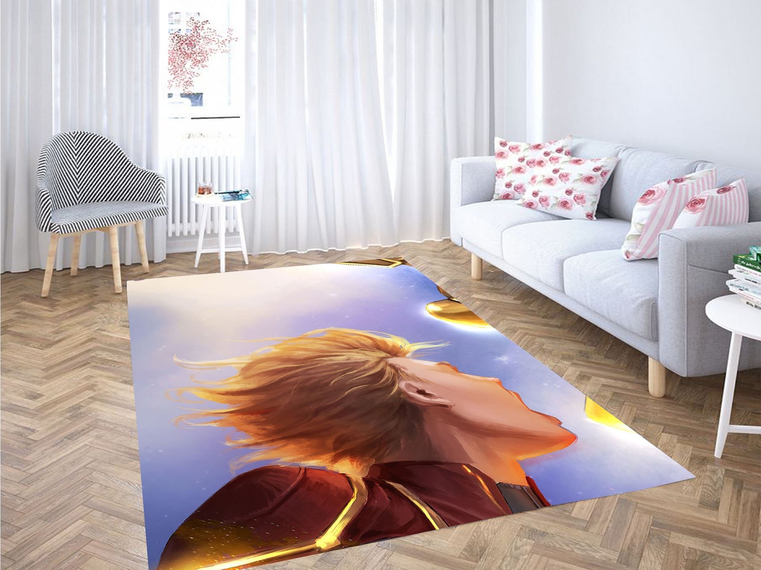 Fight Captain Marvel Carpet Rug - Unique Anime Apparel for Fans