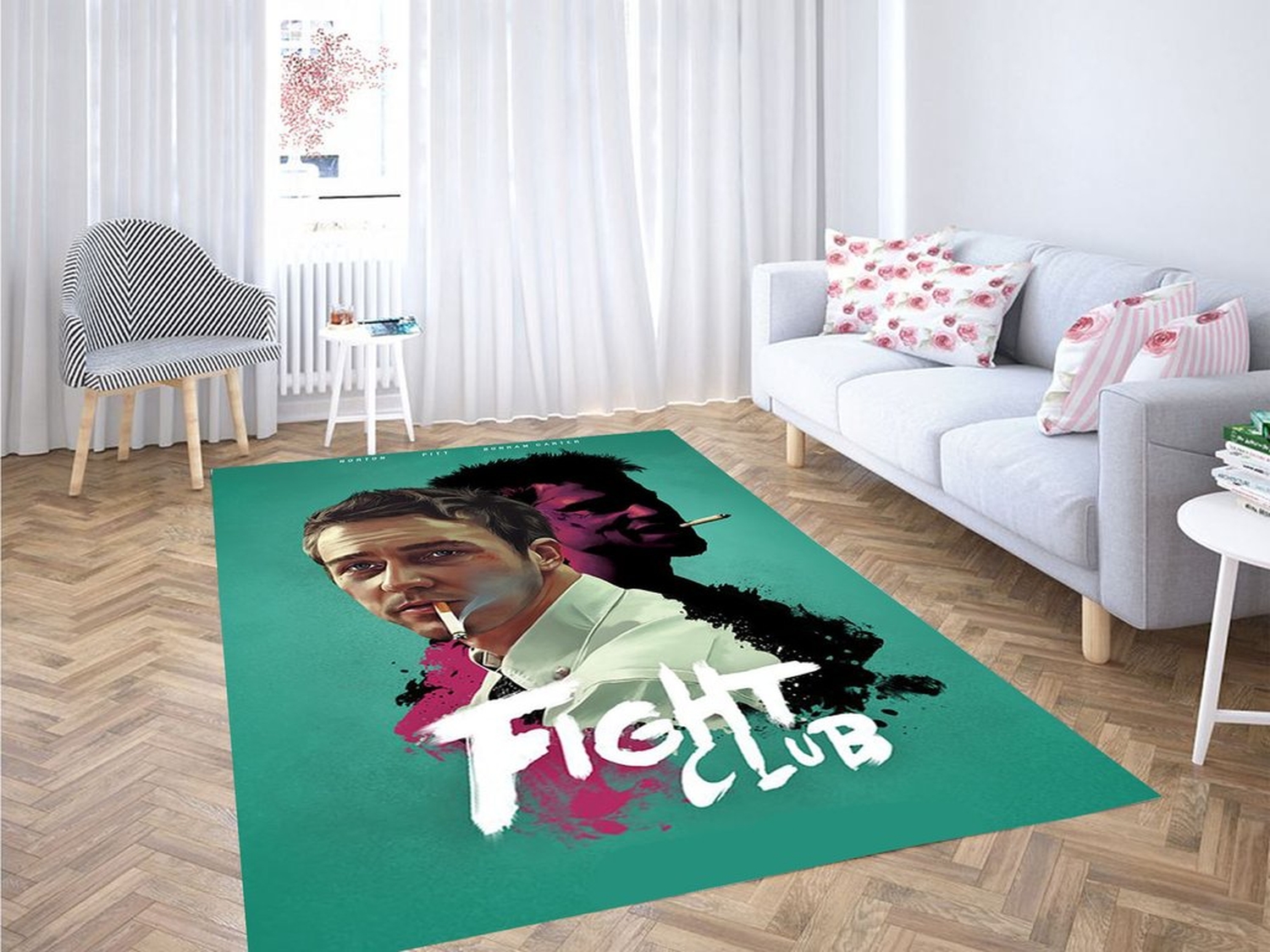 Fight Club Living Room Modern Carpet Rug - Unique Anime Apparel for Fans